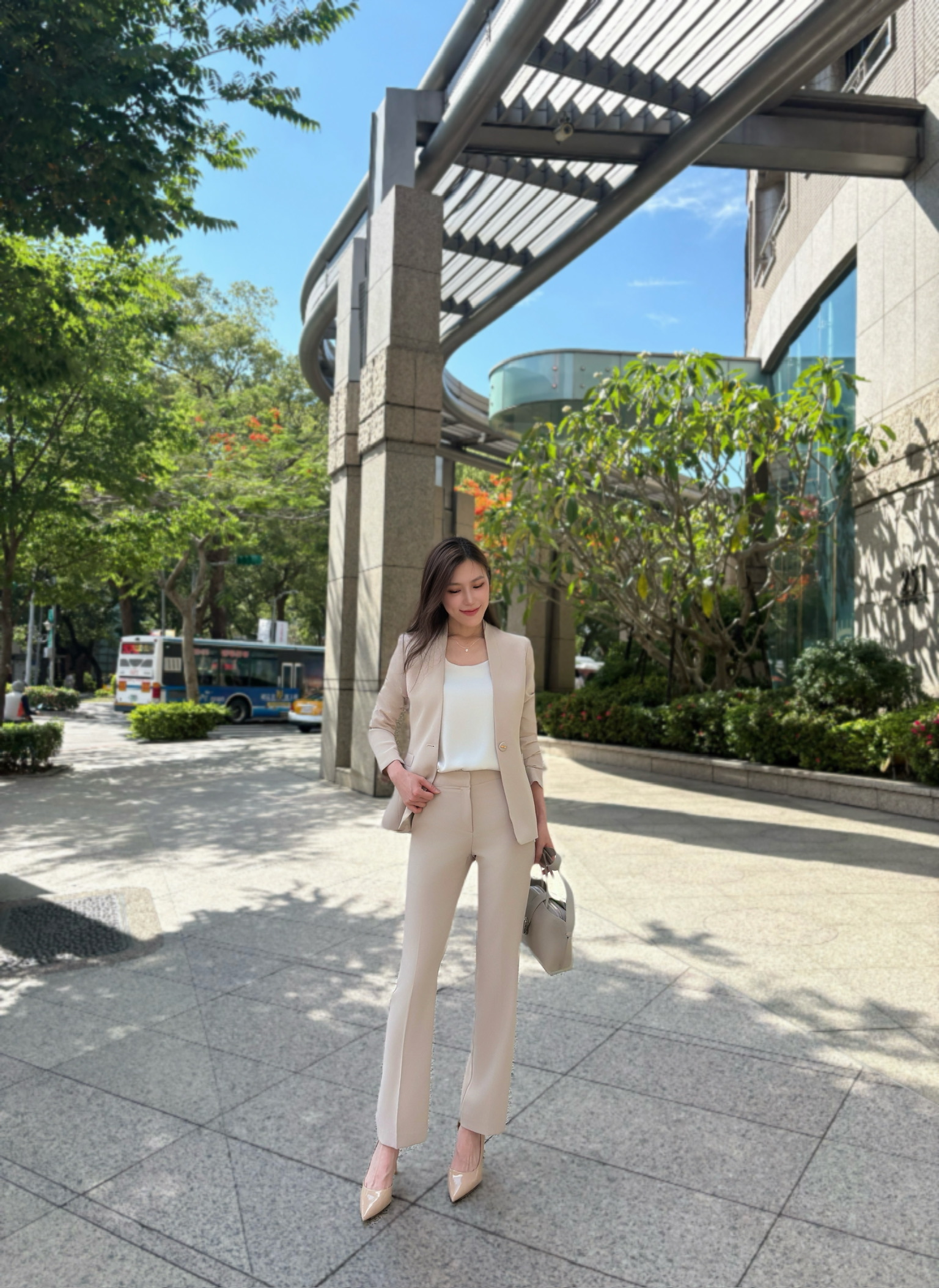 (JS) 簡約無領單釦西裝套裝【第一波成套優惠$𝟑𝟗𝟖𝟎】