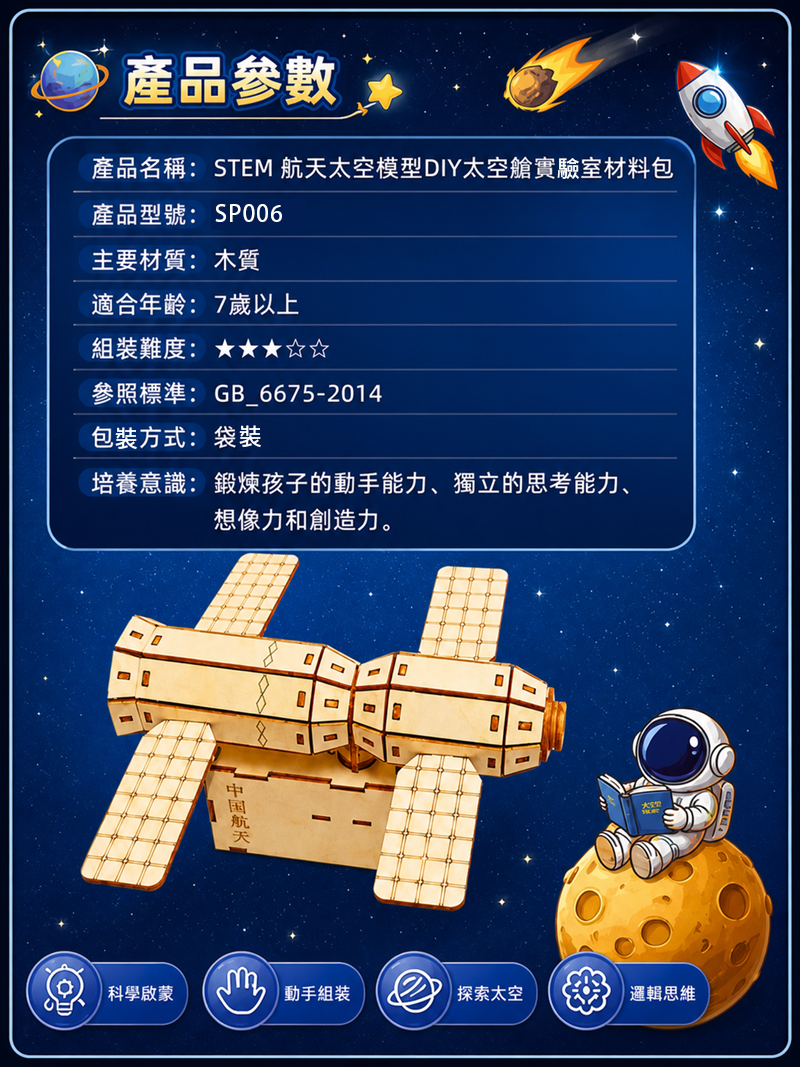 STEM STEM 航天太空模型DIY太空艙實驗室材料包 SP006