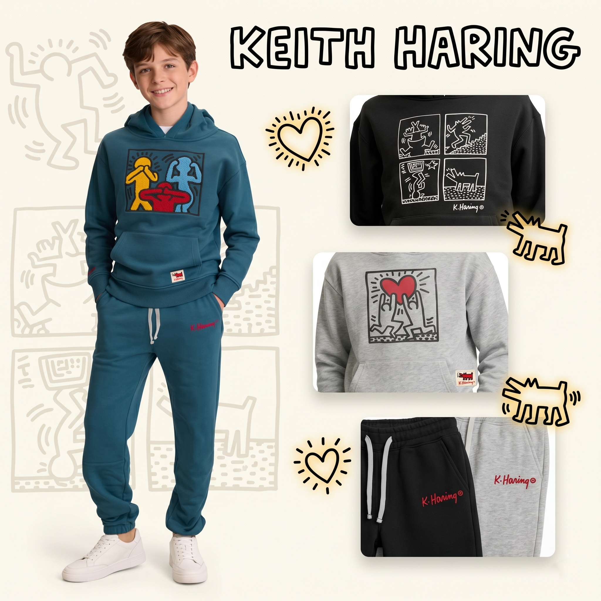 【預購】Keith Haring H052802 童裝衛衣連褲套裝 (2件裝)