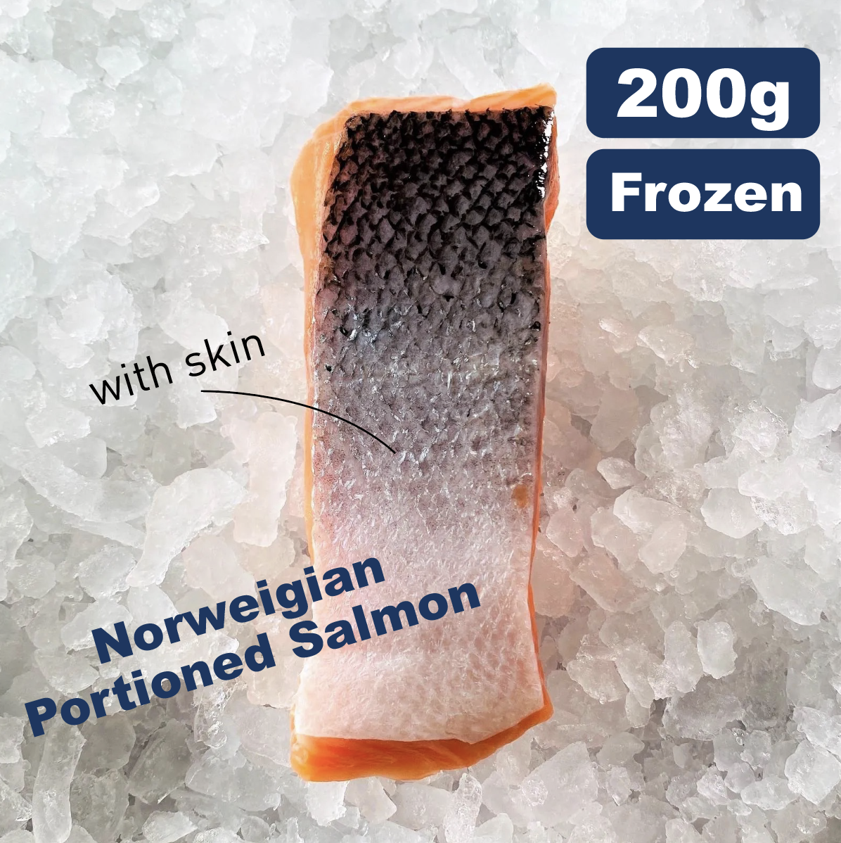 Norweigian Portioned Salmon (with skin) (200g) (Frozen)