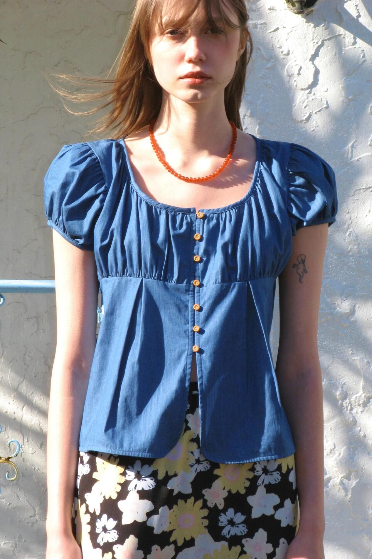 Sinoon Shirring Puff Blouse