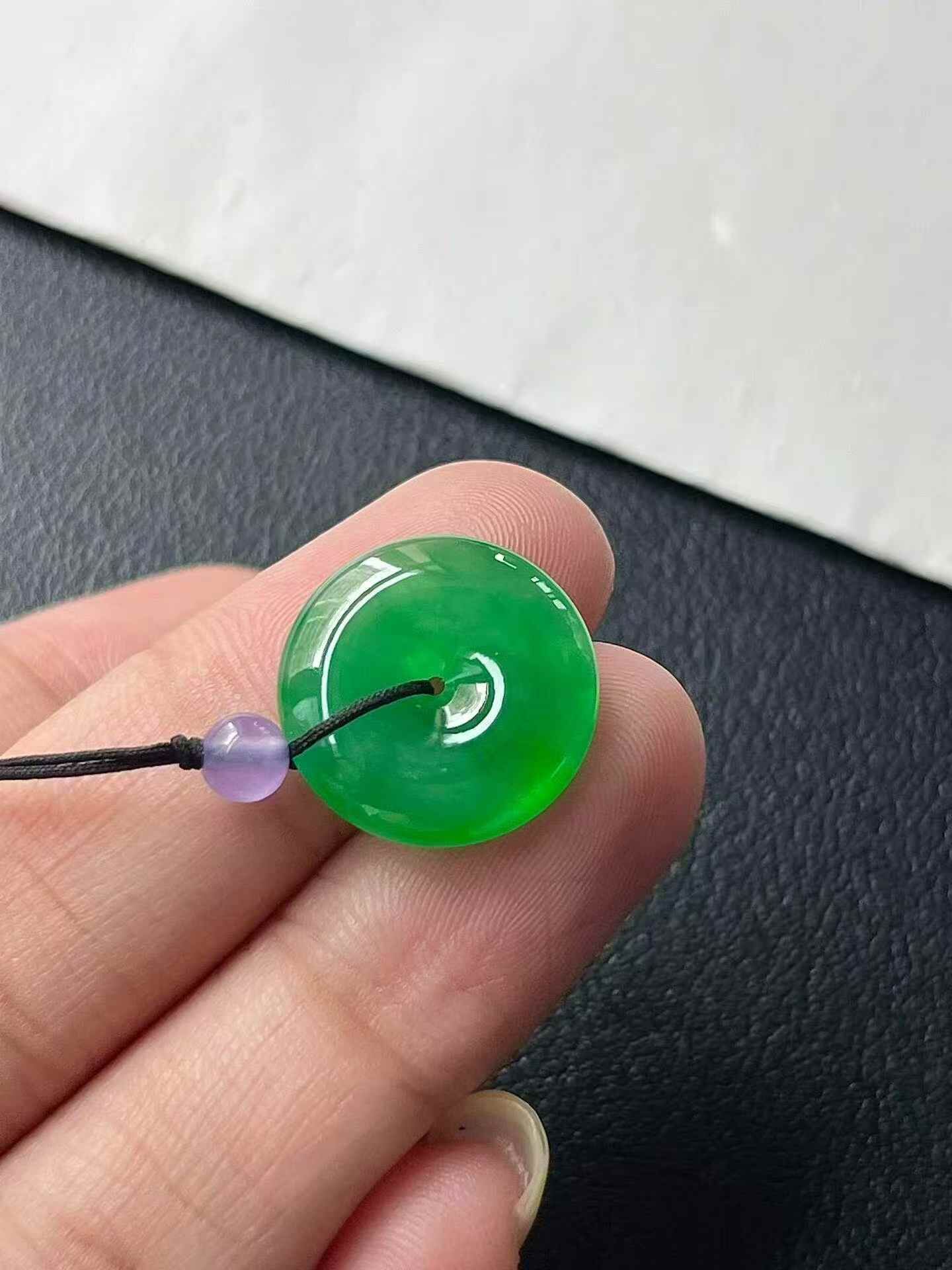 翡翠平安扣  (15.7mm直徑),天然翡翠A玉, 緬甸玉, Jade, Jadeite