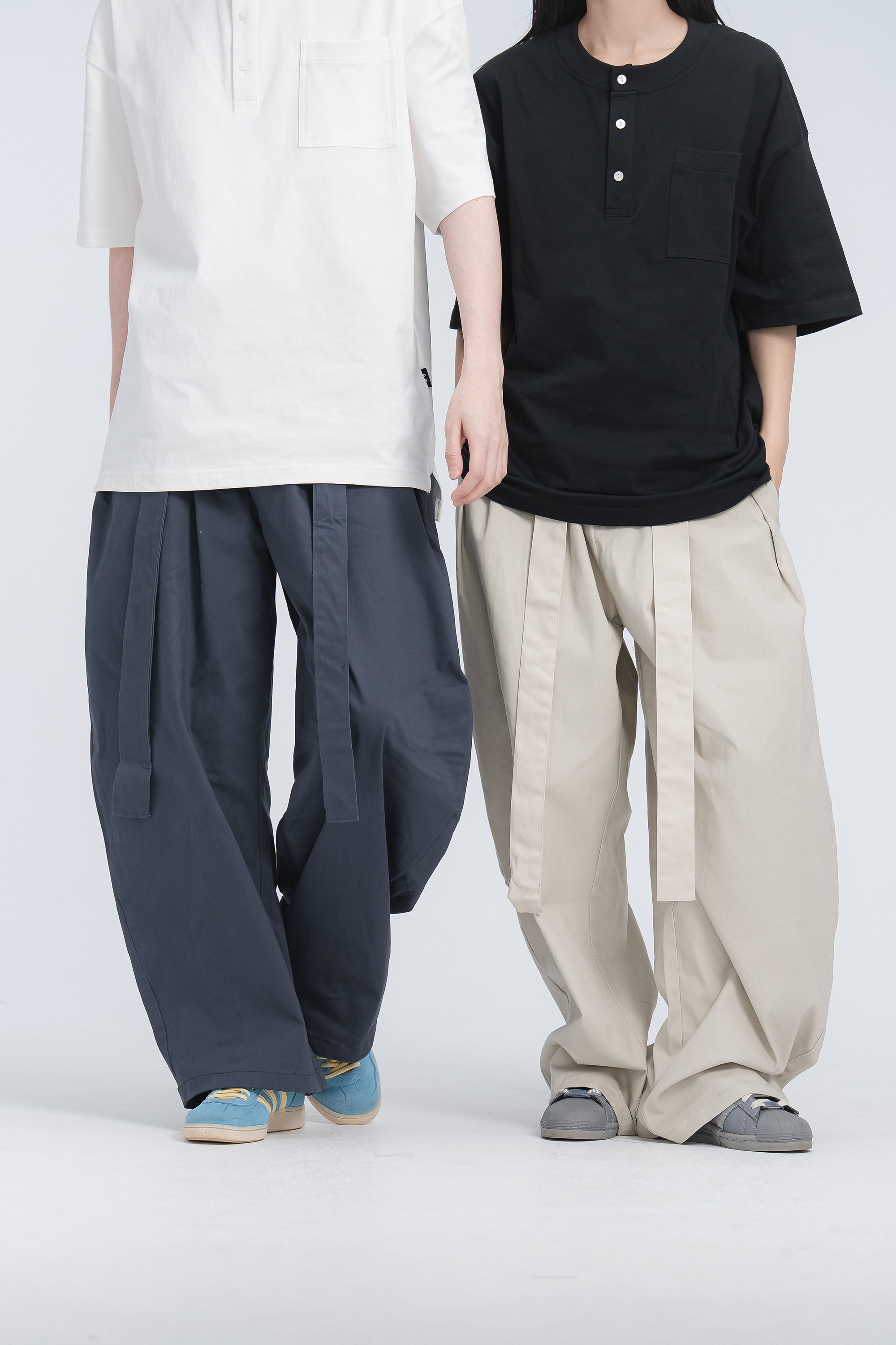 休閒感腰帶西裝長褲 3色