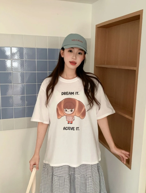 【直播】BUY LOVE BL052818 女裝可頌女孩短袖上衣