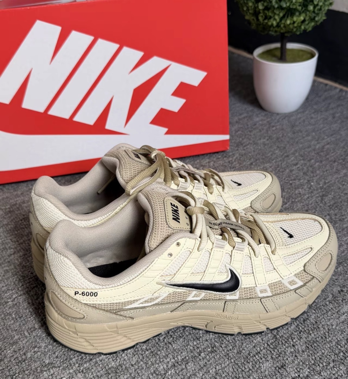 男鞋 NIKE P-6000 PRM 'Beach' 沙黑色 復古 緩震 休閒 健身 跑鞋 老爹鞋 訓練鞋【IH8042-100】PP6