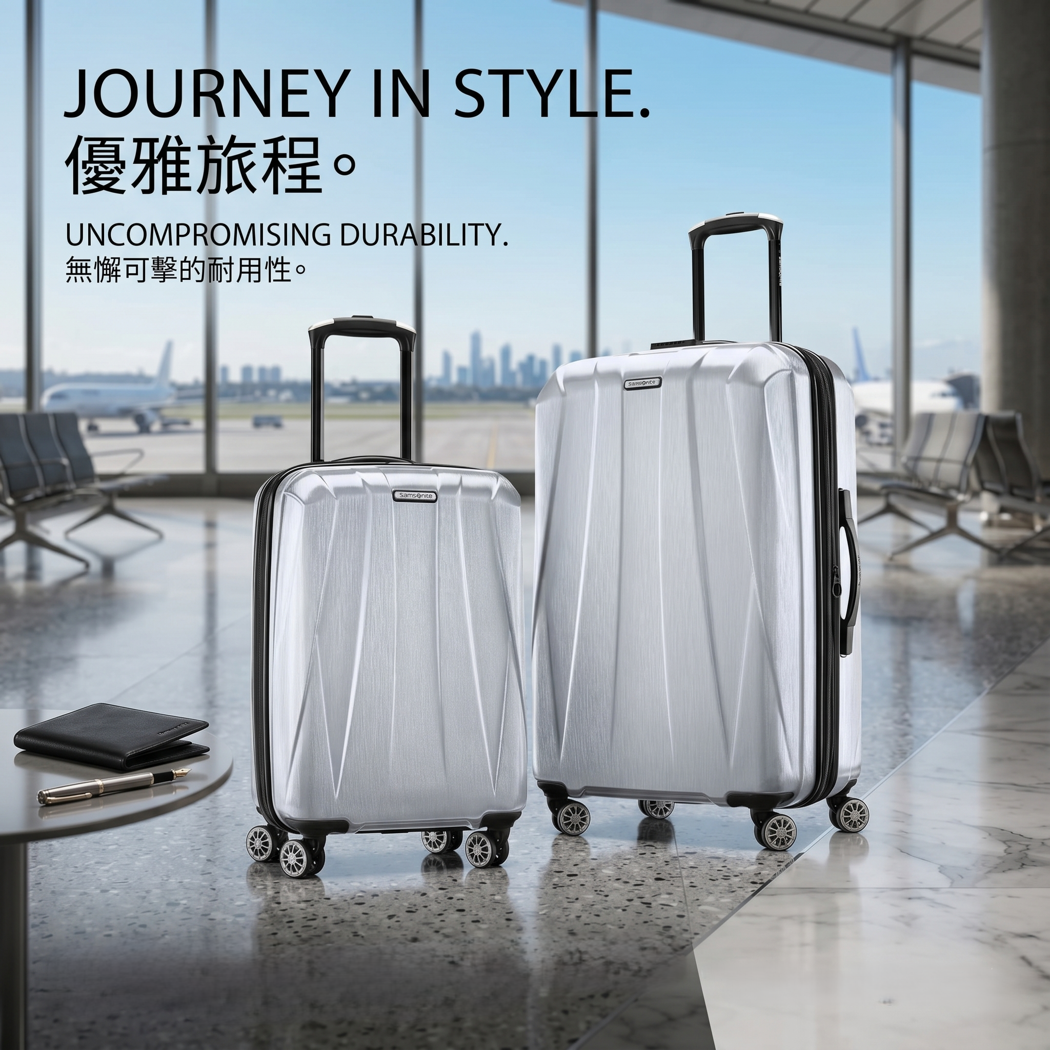 【預購】Samsonite H052811 銀色硬殼行李箱套裝 (20吋+24吋)