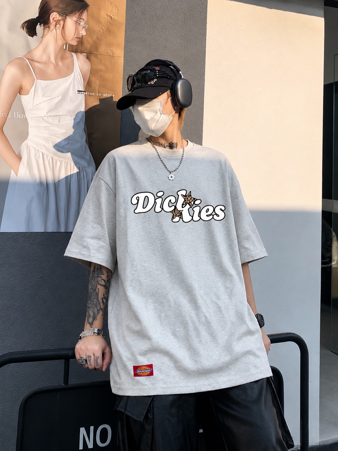 DICKIES 魔鬼粘 落肩純棉短袖 男女同款
