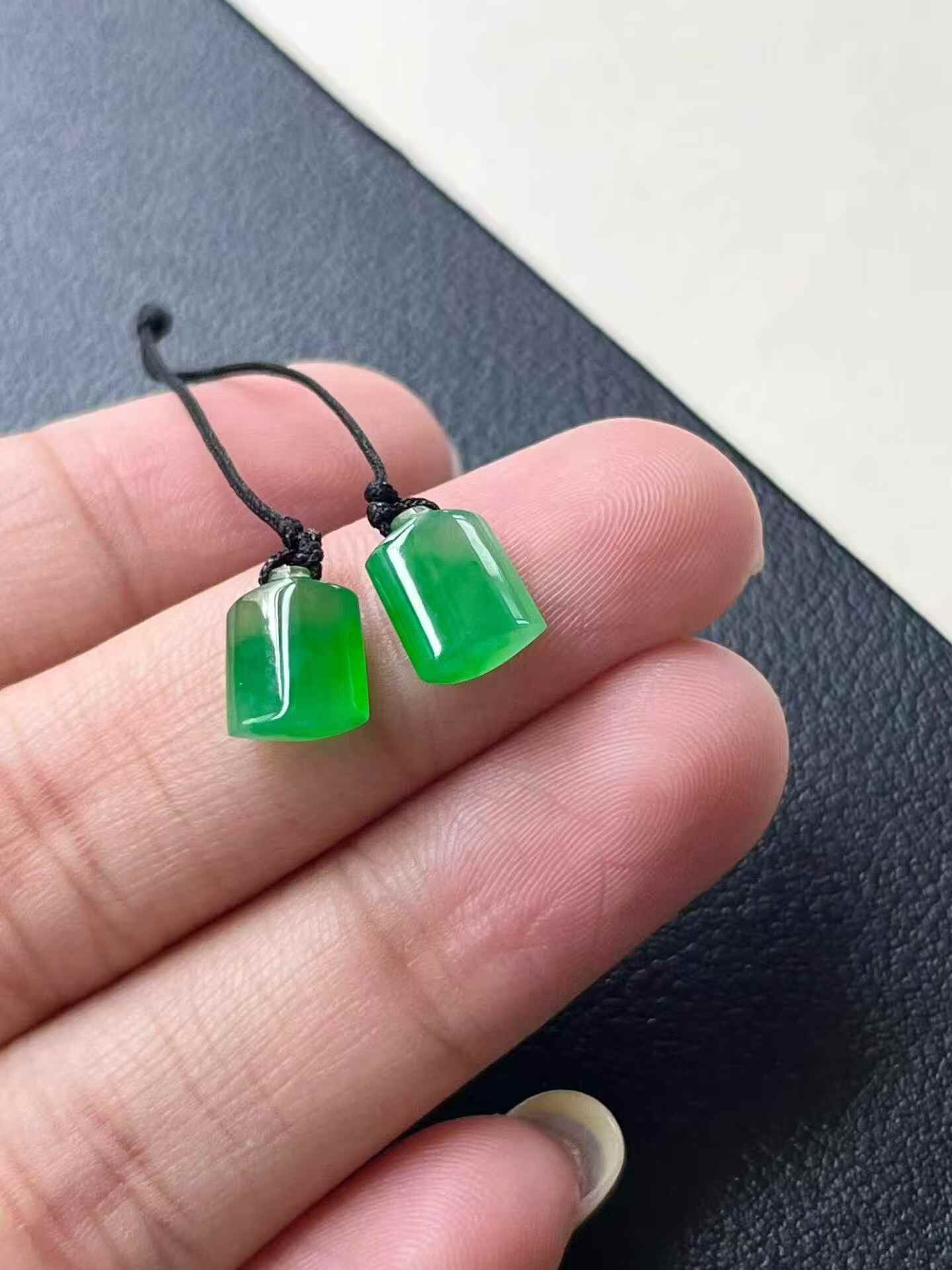 翡翠方條一對,天然翡翠A玉, 緬甸玉, Jade, Jadeite