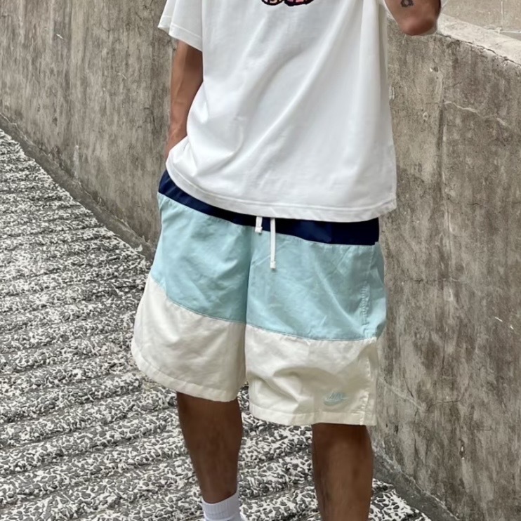 NIKE CITY EDITION 藍色 拼接 速乾 休閒 運動 短褲 刺繡小標 海灘褲 CJ4488-382
