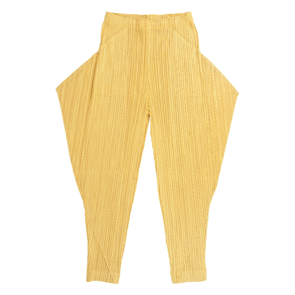 【ISSEY MIYAKE三宅一生】Thicker Bottoms 百褶寬鬆長褲(黃色)
