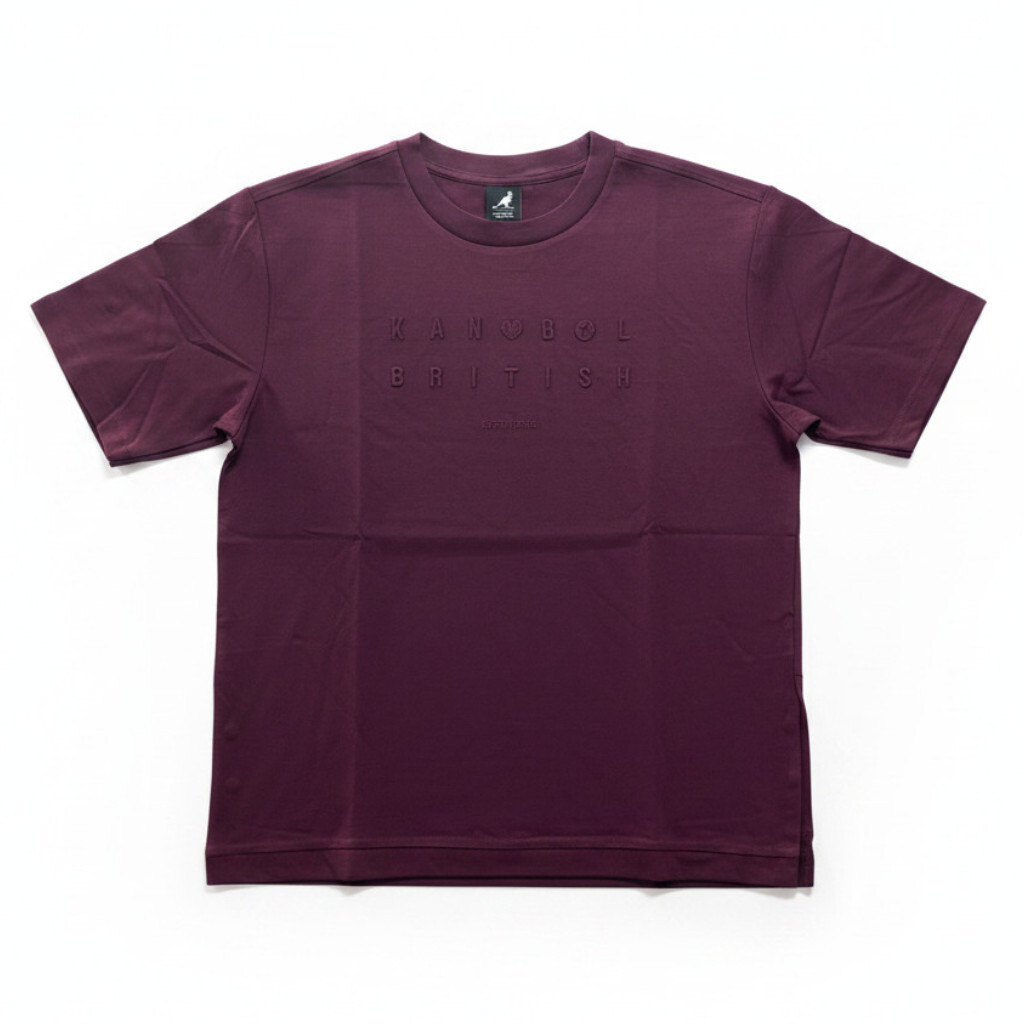 KANGOL 短T 酒紅 落肩 開衩 繡花 短袖 中性 6625101540