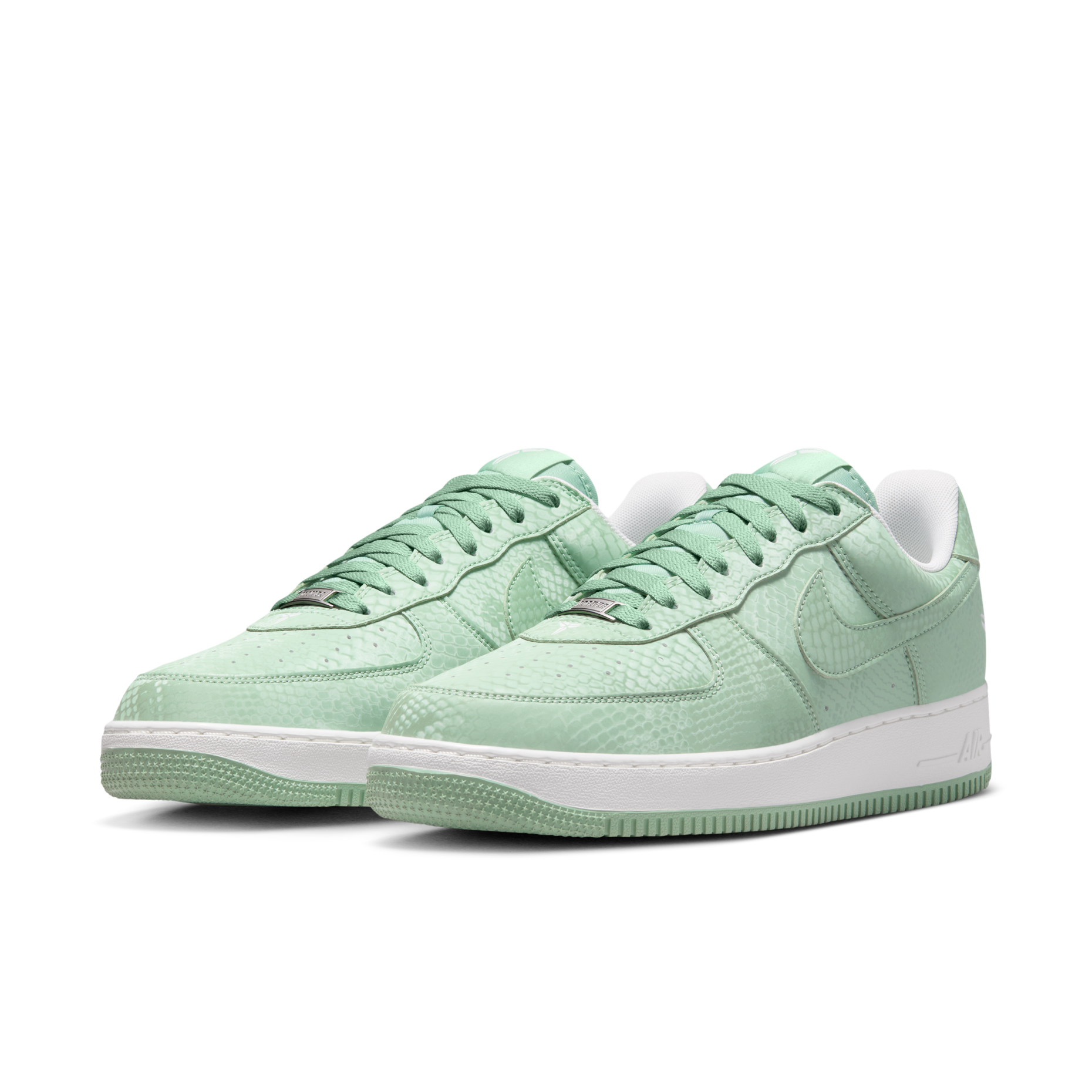 男鞋 KOBE X NIKE AIR FORCE 1 LOW 'STEAM' 綠蛇紋 科比 皮革 低筒 休閒鞋【IB0018-005】