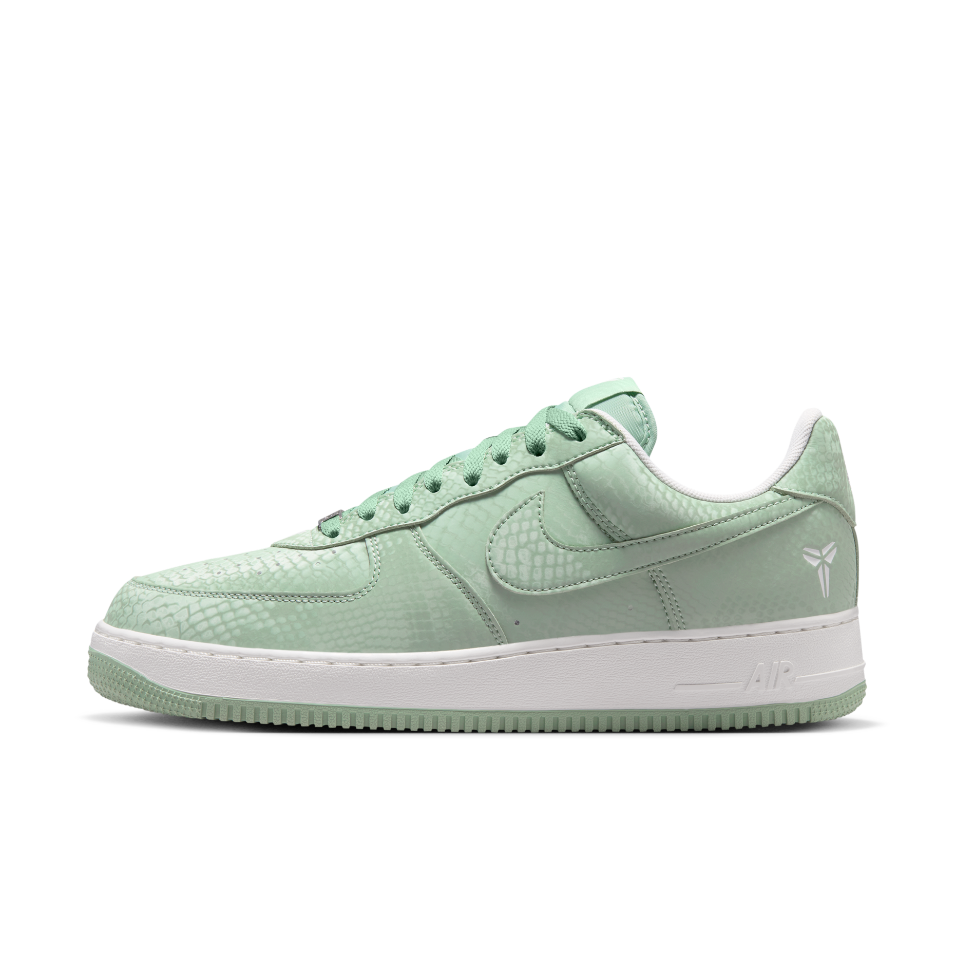 男鞋 KOBE X NIKE AIR FORCE 1 LOW 'STEAM' 綠蛇紋 科比 皮革 低筒 休閒鞋【IB0018-005】