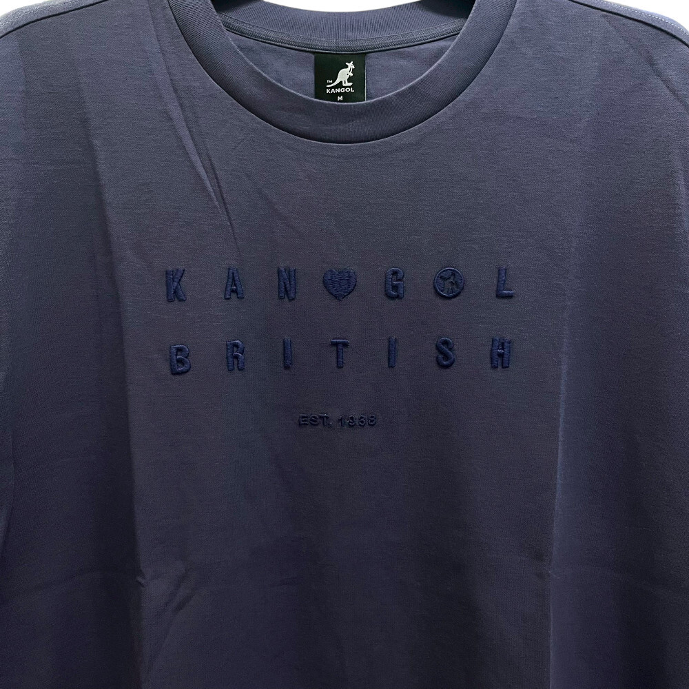 KANGOL 短T 藍紫 落肩 開衩 繡花 短袖 中性 6625101592