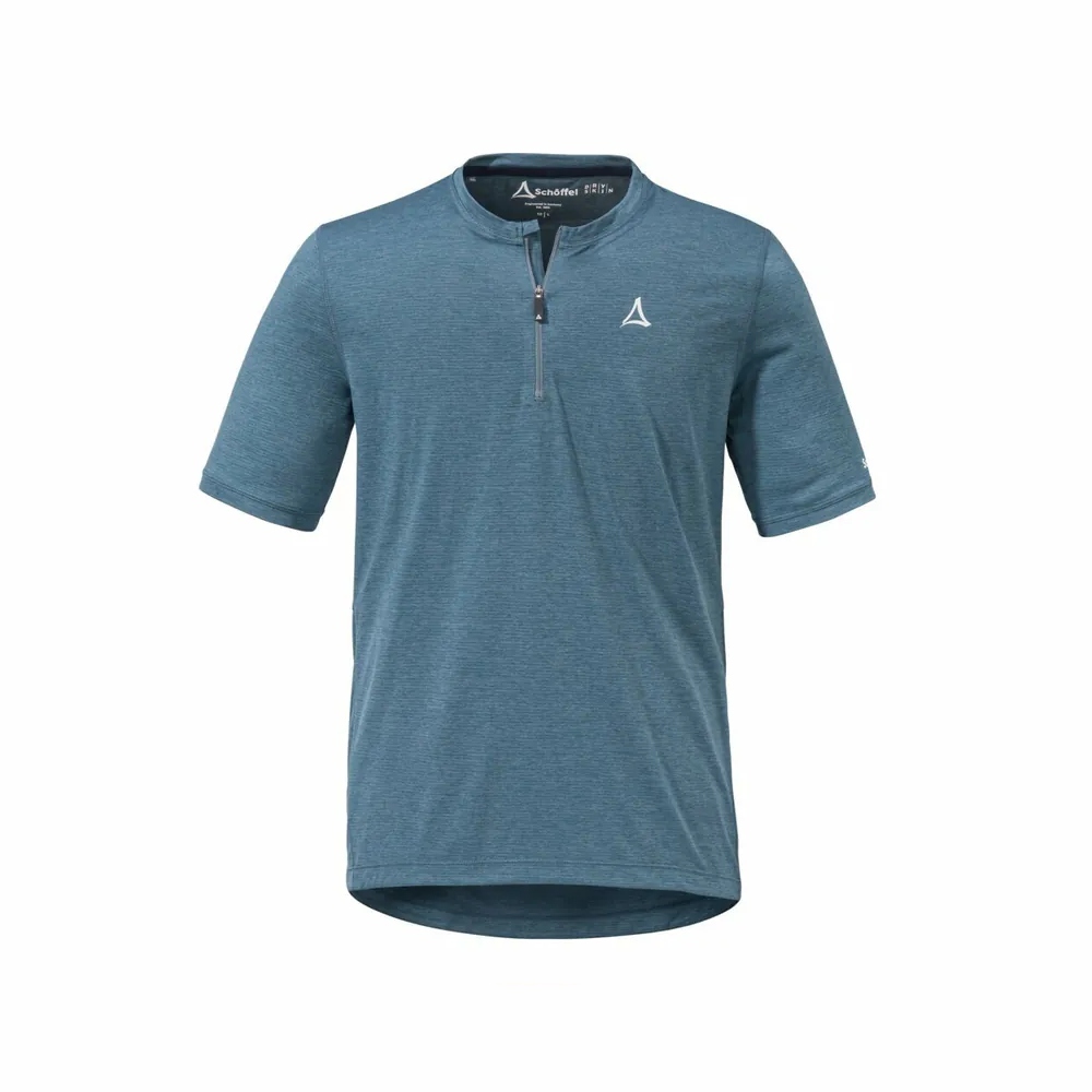 【Schoffel】男快乾拉鍊短袖上衣 / 24SL50-23866-[灰、藍]