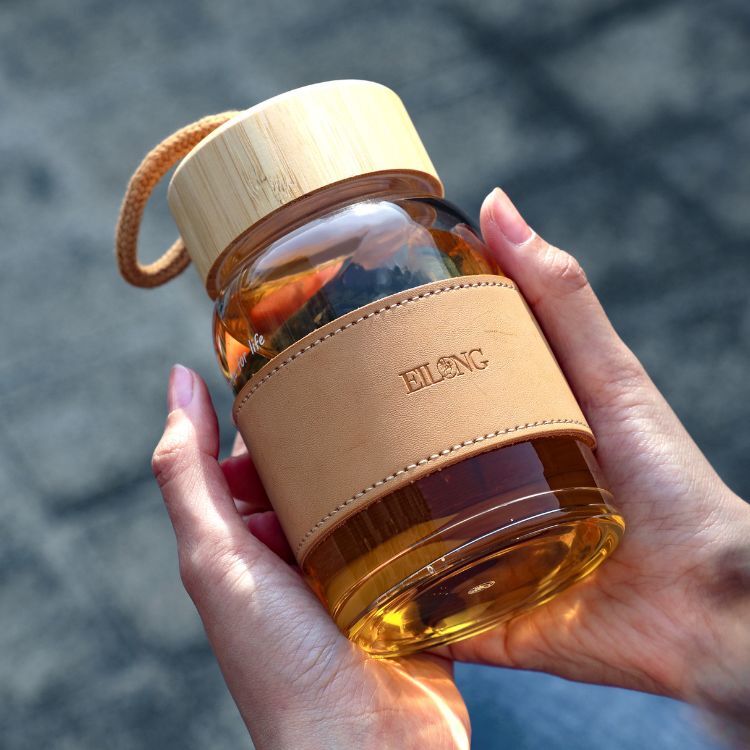 皮革隔熱杯套｜水漾隨身瓶專用