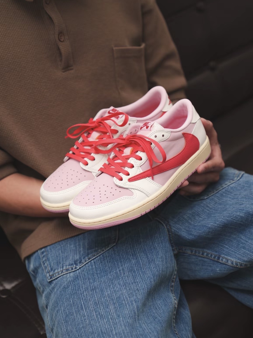 <粉帥真入心坎裡💗>Travis Scott x Air Jordan1 Low OG "Tropical Pink" 粉紅倒鉤