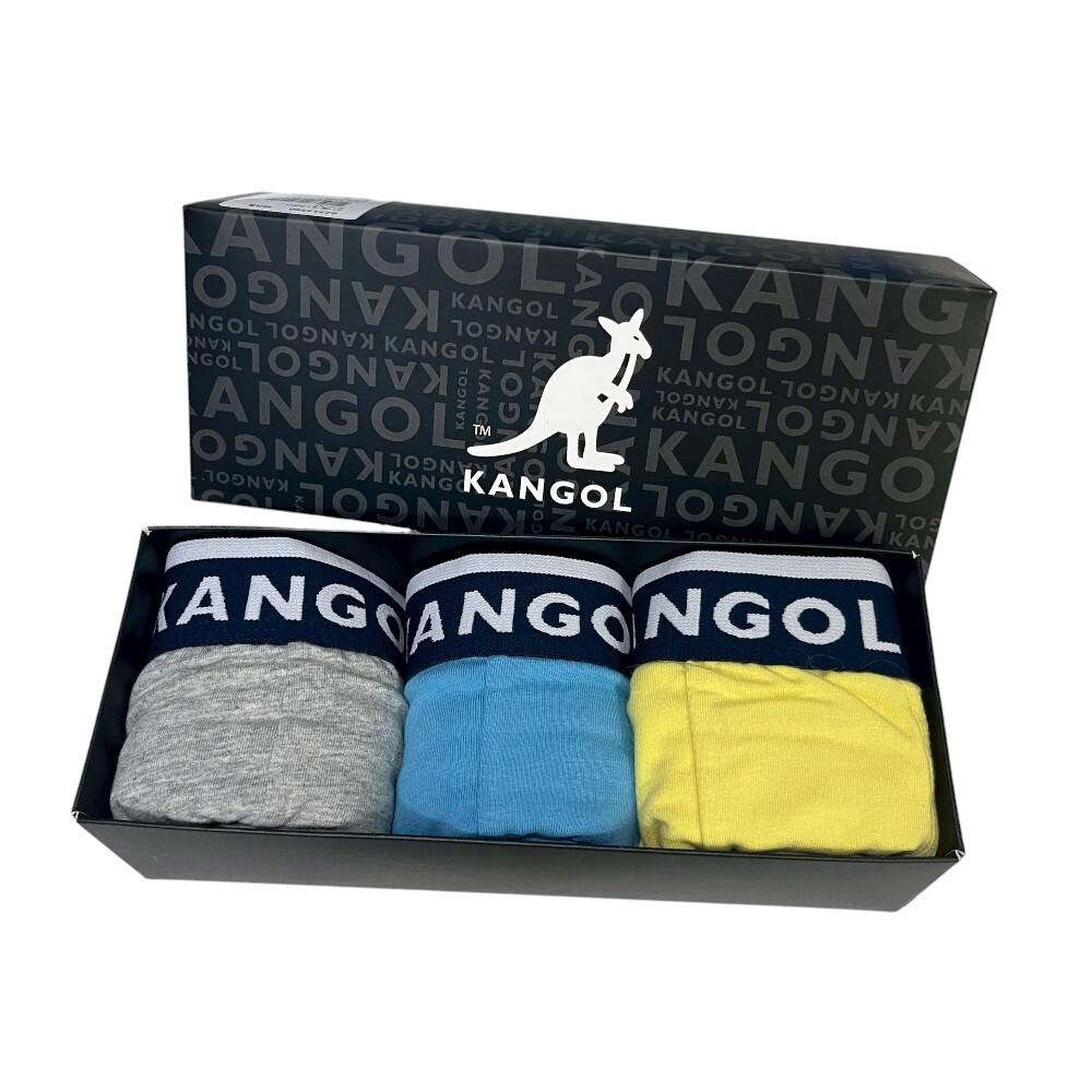 【下殺↘ $299】KANGOL 內褲 三色 棉質 四角褲 盒裝 男 6221359099