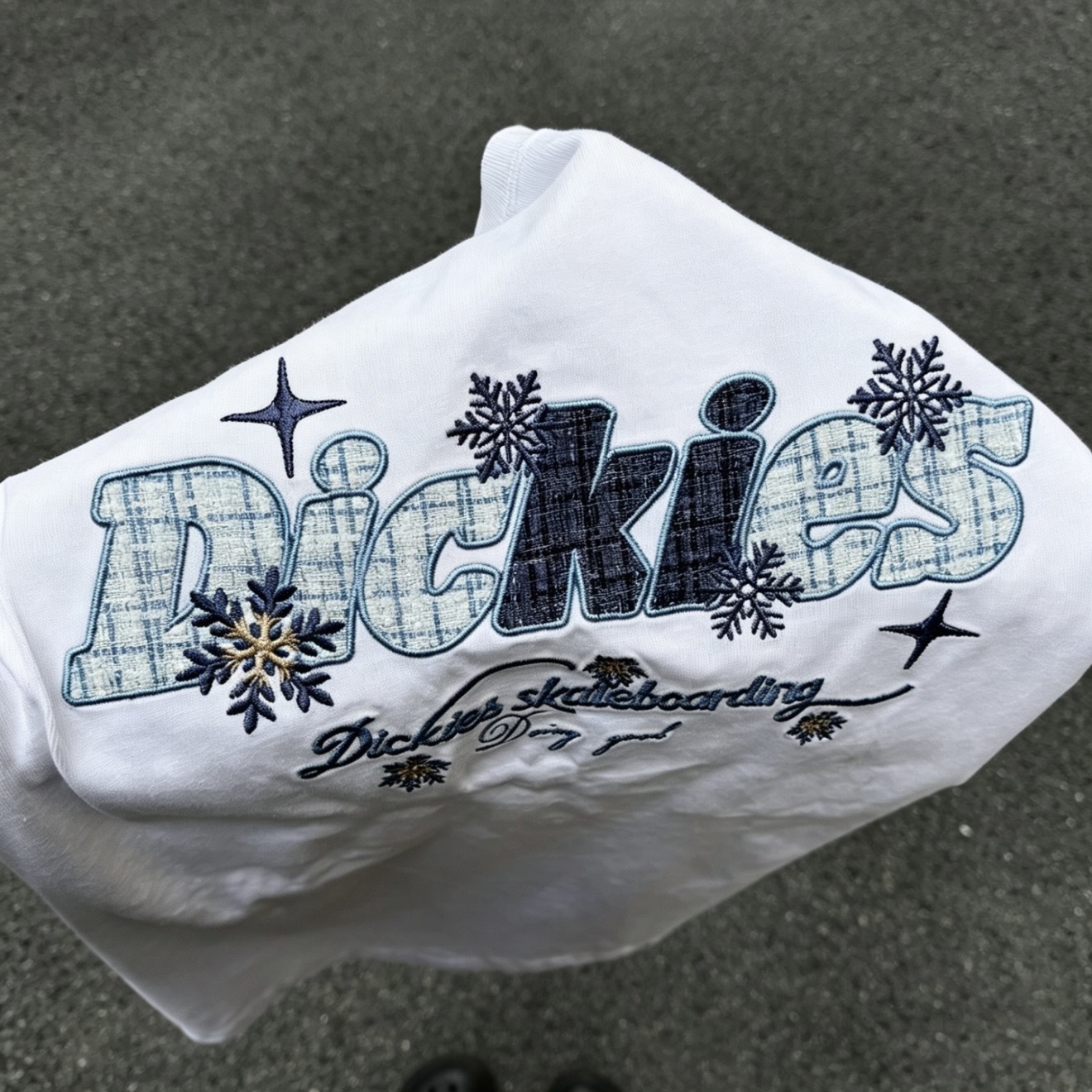預購 Dickies 320g 厚磅 「藍花卉貼布刺繡」短Tee