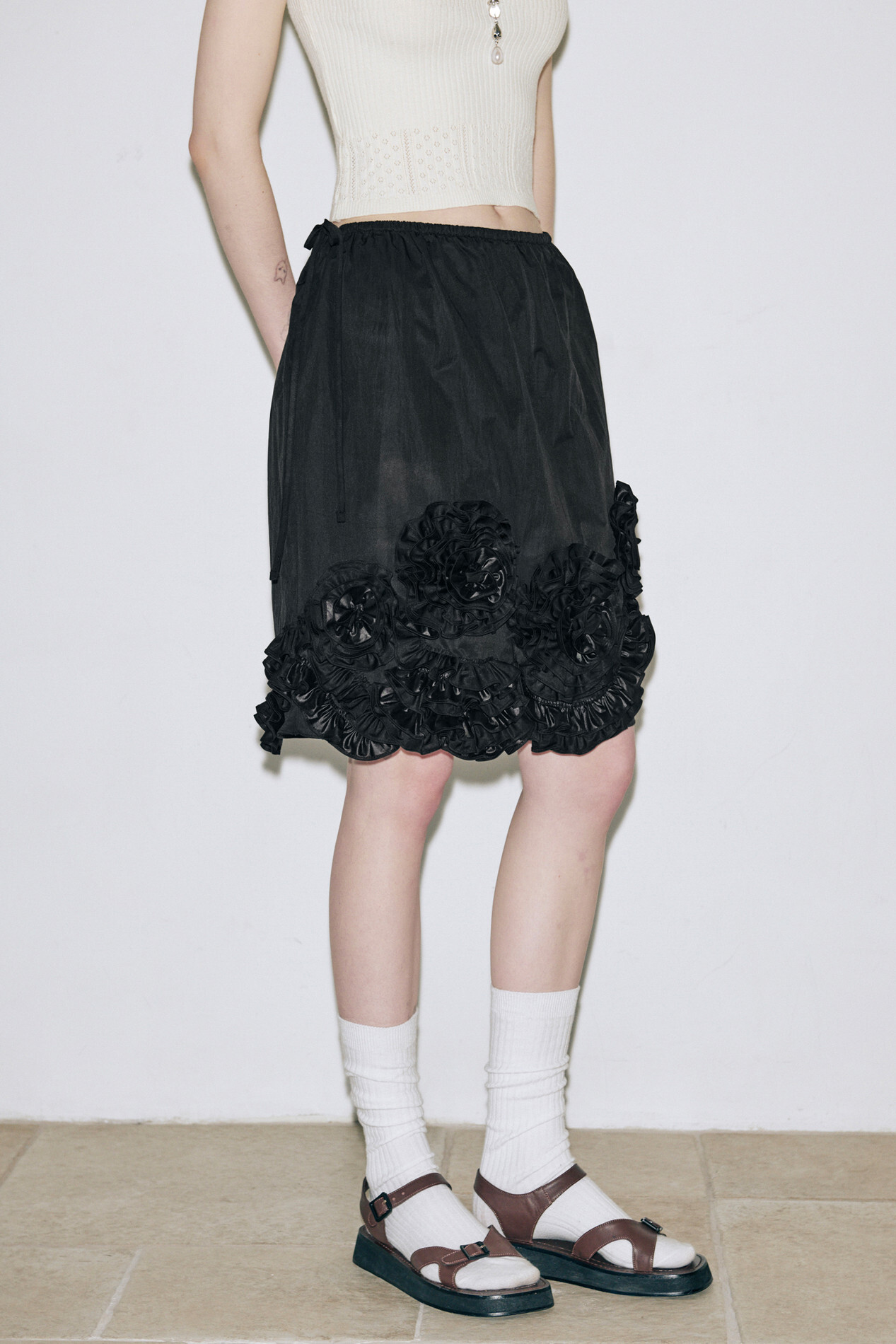 Sinoon Rose Frill Midi Skirt