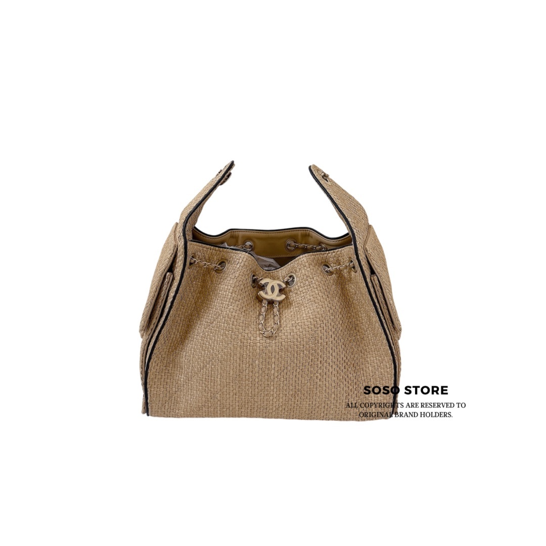Chanel 25 Mini Hobo Bag in Braided Raffia -Beige/GHW