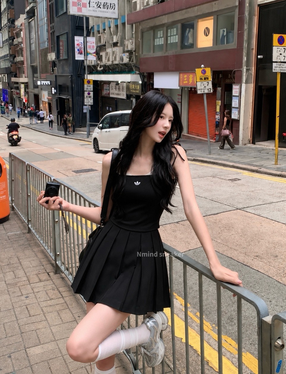 <韓妹純御風🎀🖤> ADIDAS ORIGINALS 蝴蝶結 連身小黑裙