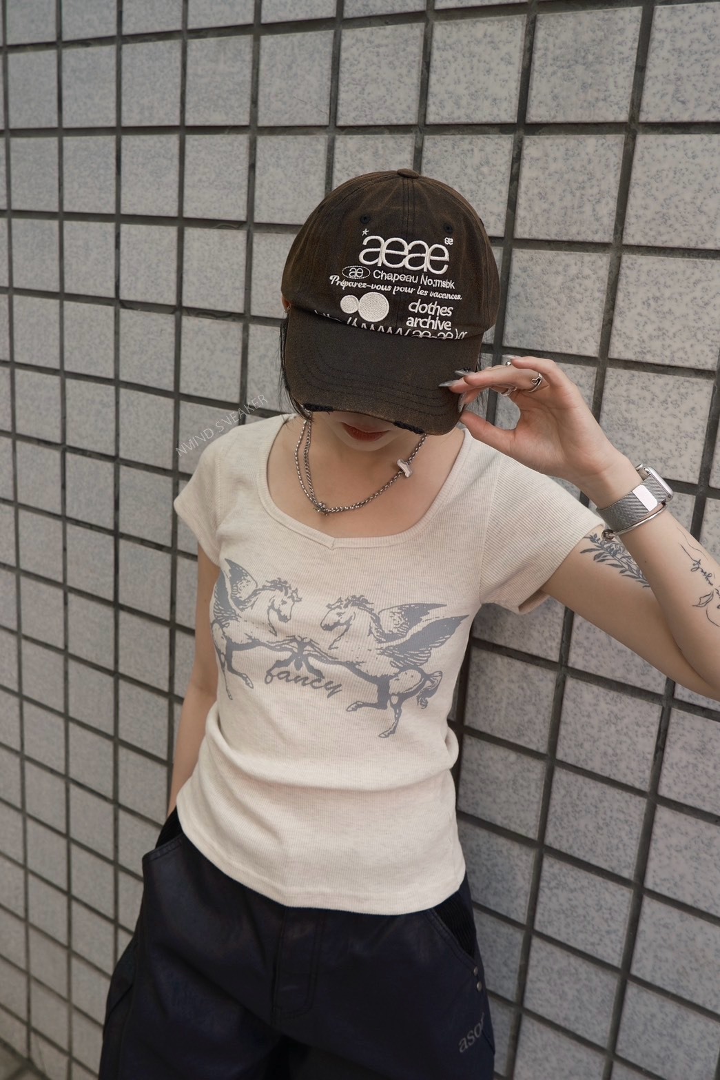 <快速出貨> FANCY CLUB  PEGASUS RIBBED TOP