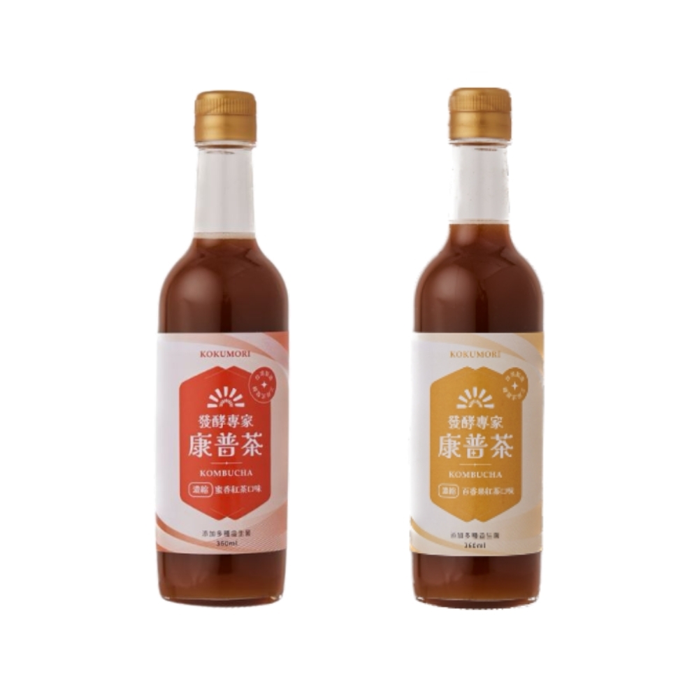 (箱購) 穀盛_濃縮康普茶_蜜香/百香_360ml x 6瓶 x2組(共12瓶)