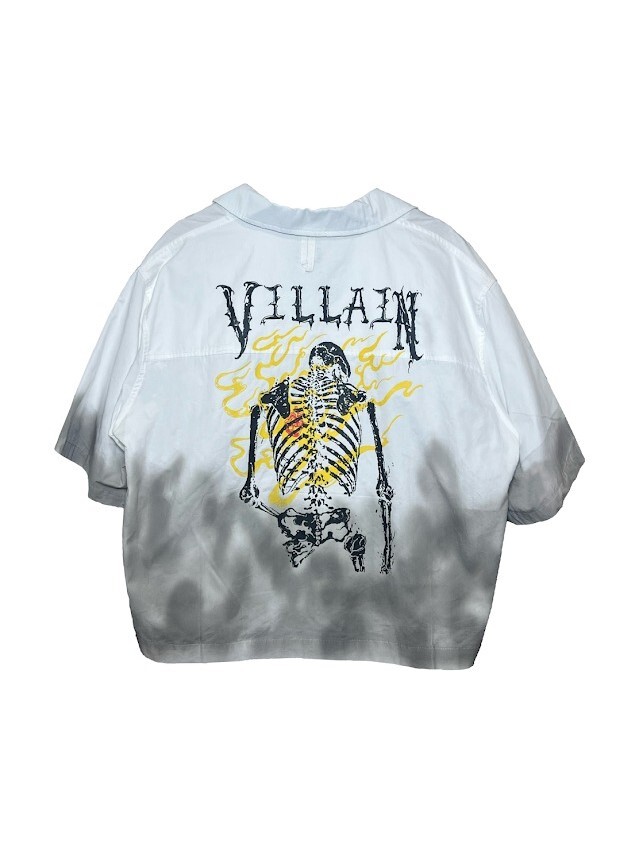 VILLAIN 26SS 漸變火焰骷髏襯衫 白