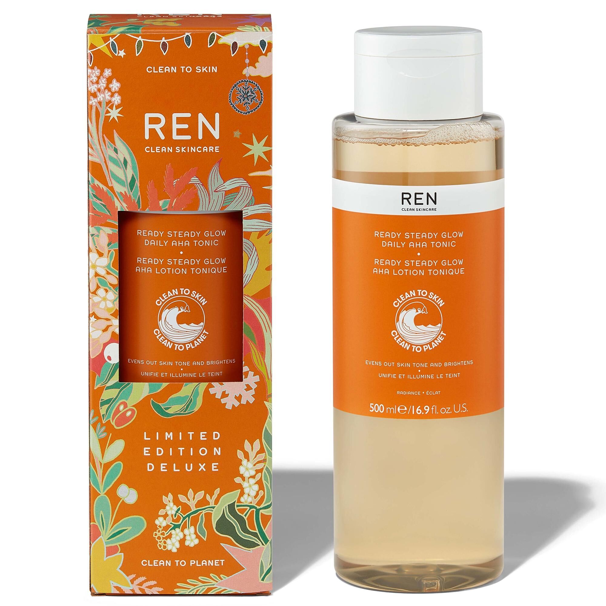 英國 REN 果酸水爽膚水 250ml 【正品 】  收斂毛孔去閉口黑頭痘痘 REN Ready Steady Glow Daily AHA Tonic