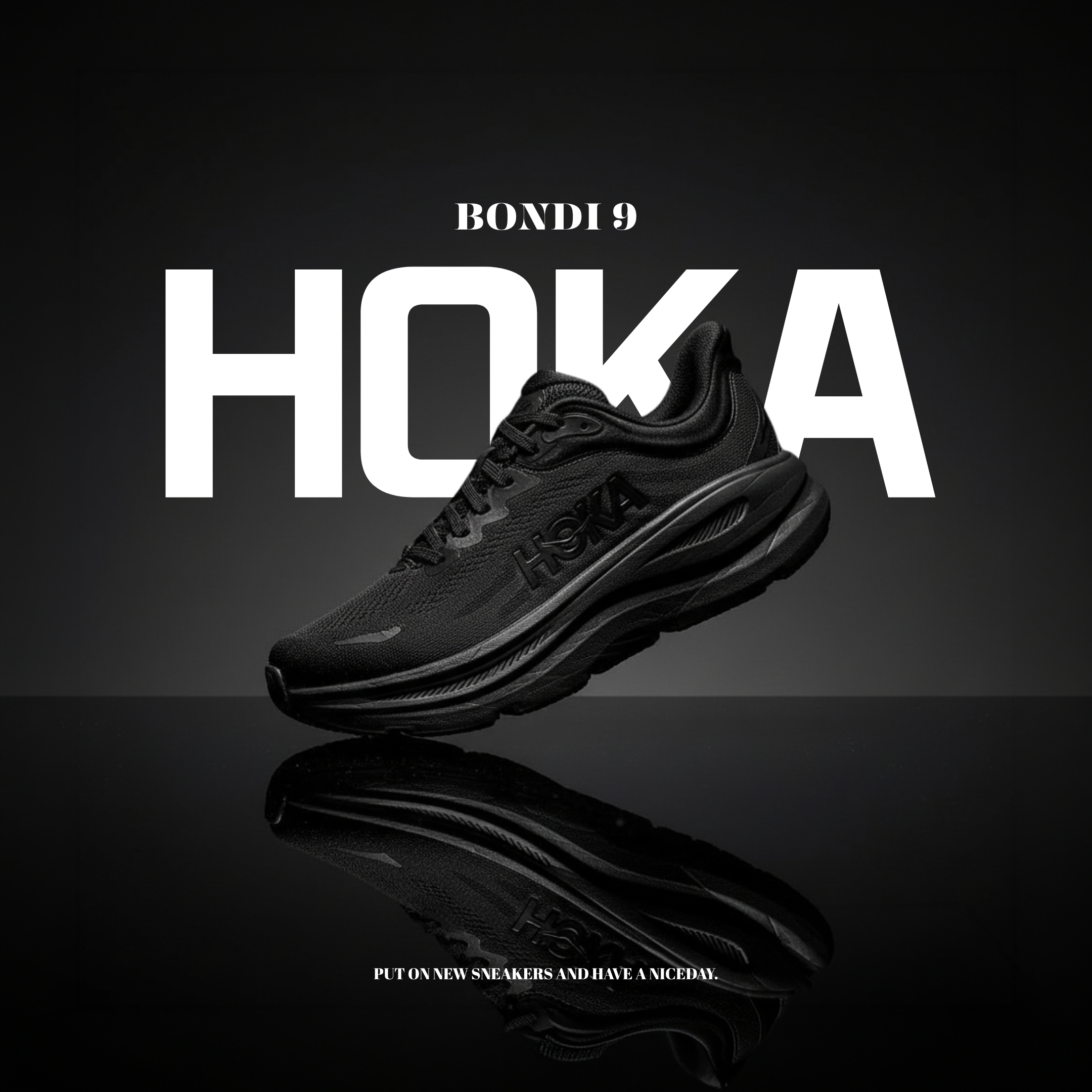 NICEDAY 代購 Hoka Bondi 9 機能 工裝 黑 黑魂 黑色 黑鞋 厚底 登山 慢跑 1162011-BBLC