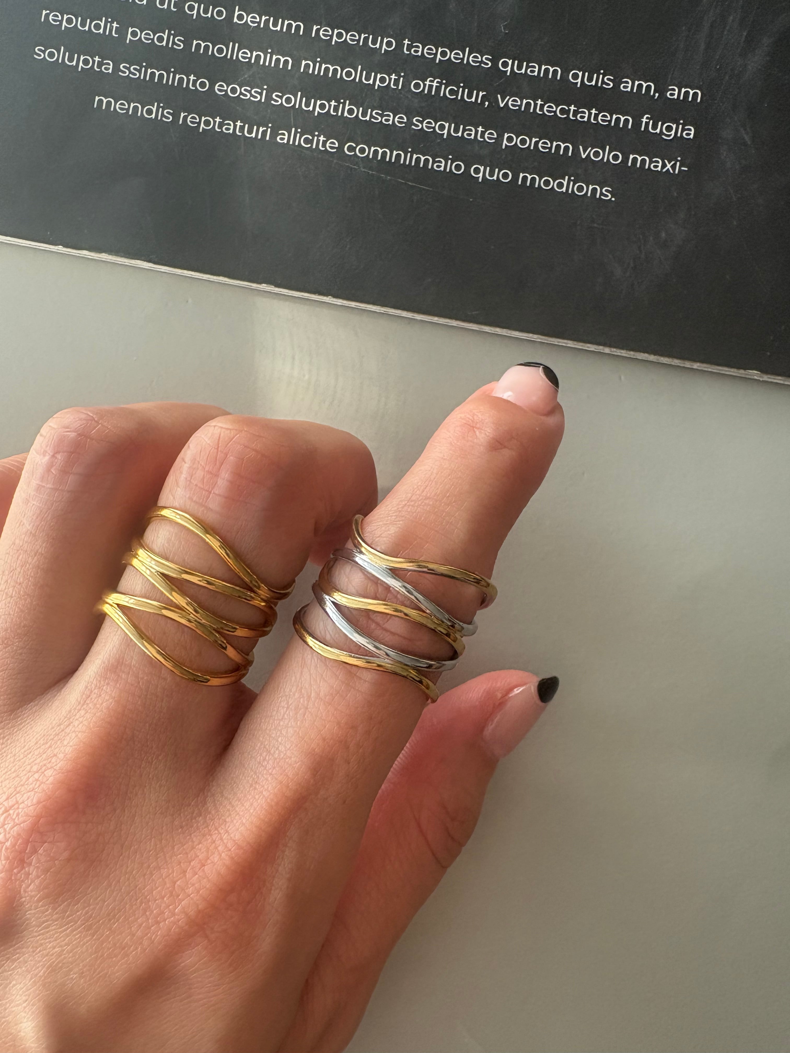 cross line design ring