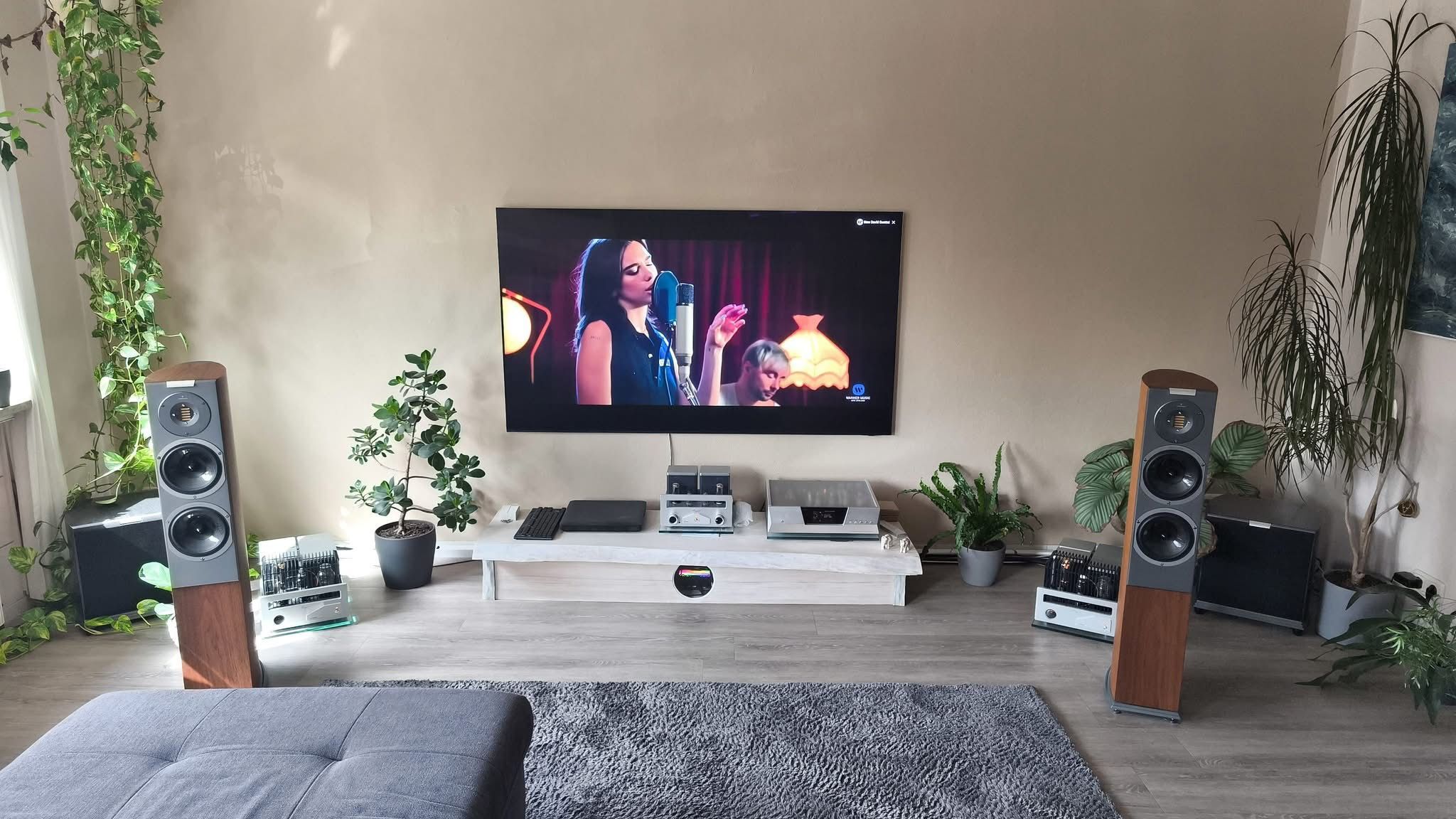 Audiovector R3 Arrete Italian Walnut Speaker Home Setup