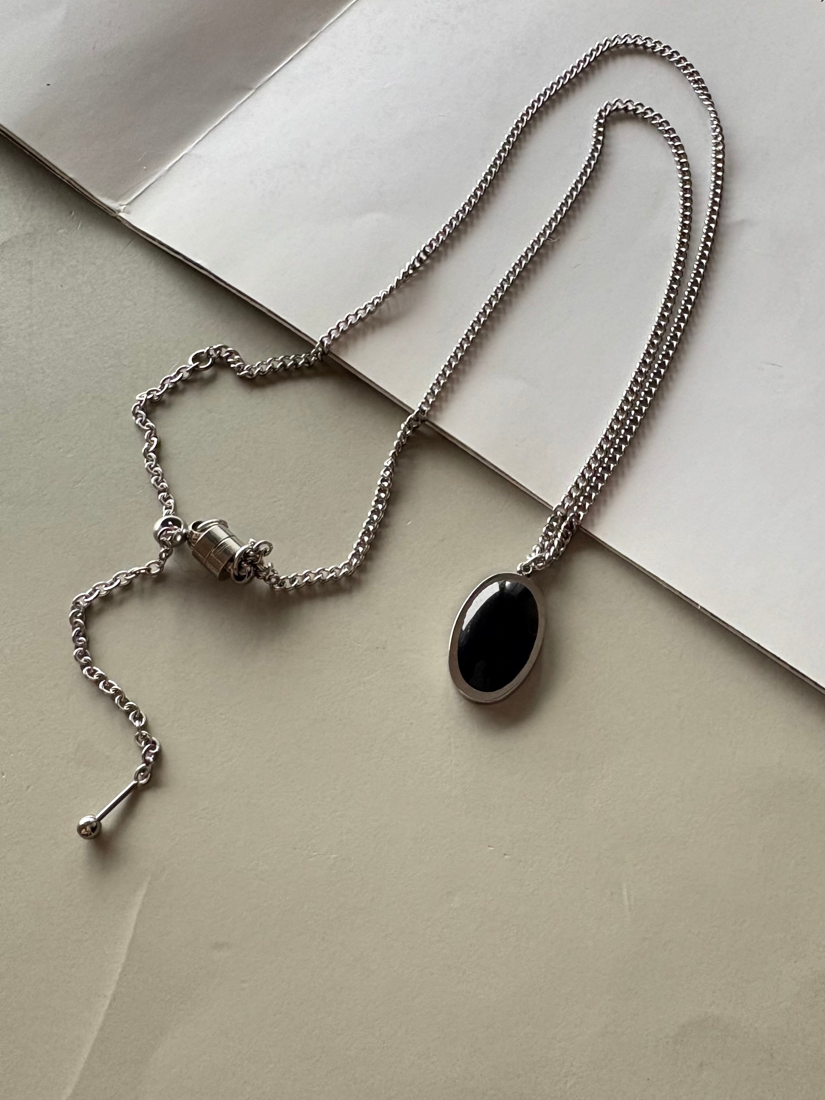 MSA black stone necklace