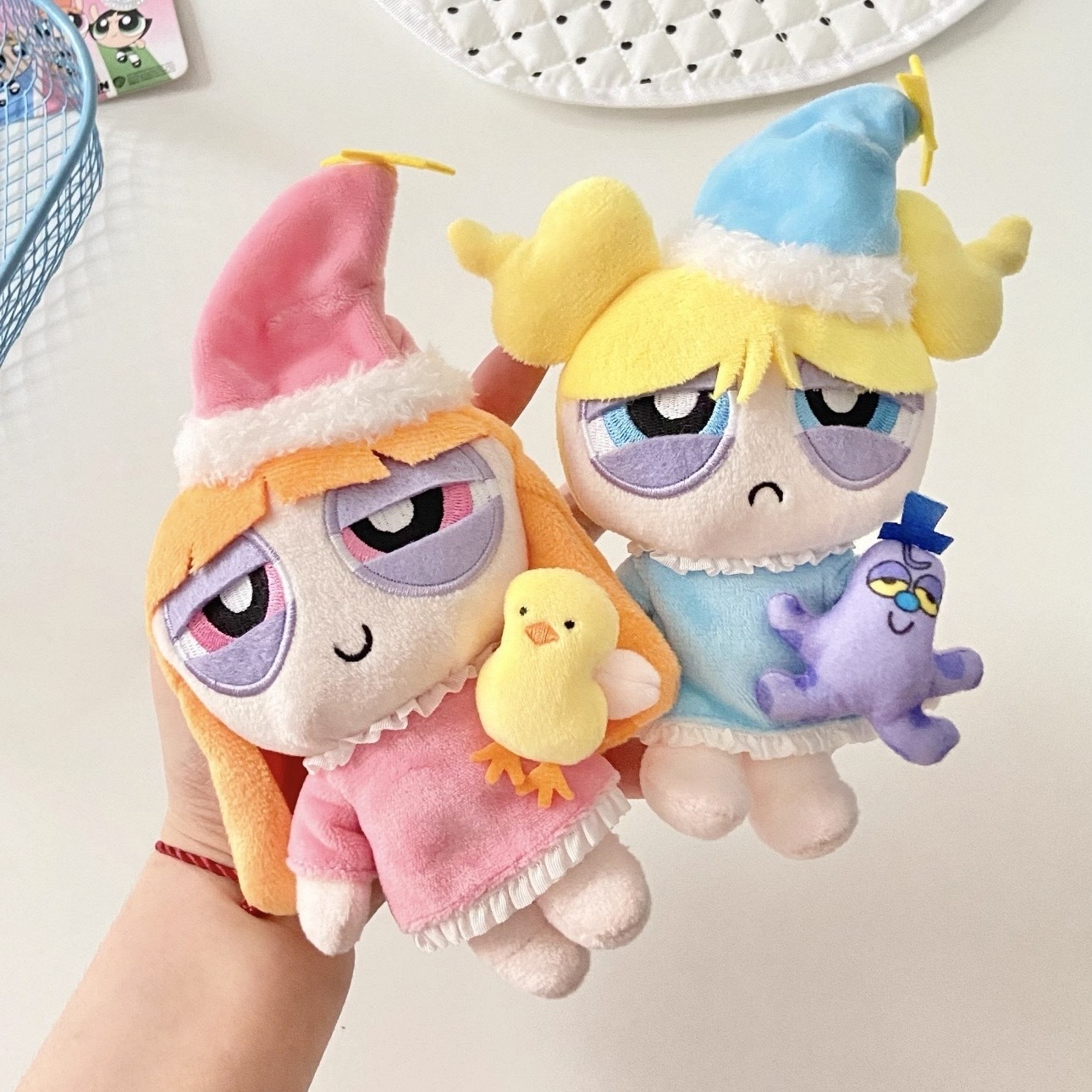 POWERPUFF GIRLS 飛天小女警 早安款 起床氣 吊飾 搞怪 花花 泡泡 毛毛