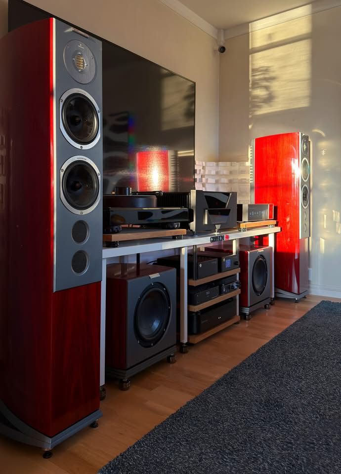 Audiovector R6 Arreté African Rosewood Speaker and R Sub Home Setup