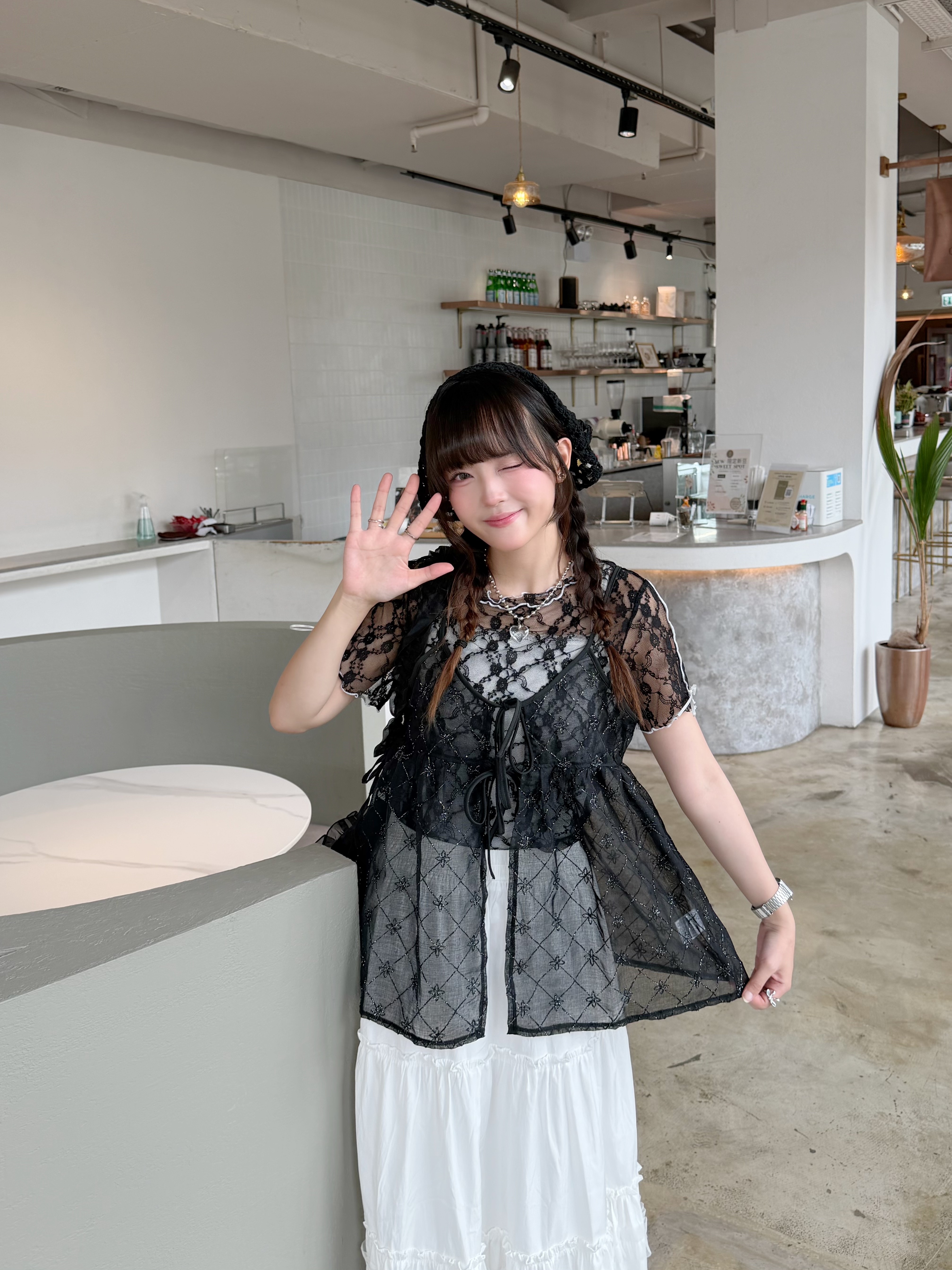 JP Bling Bling✨花花網紗吊帶外搭兩色入