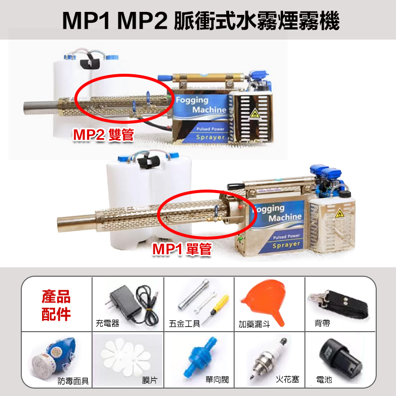 宇慶ASAHI 附發票｜MP1｜MP2｜脈衝式水霧煙霧機 農用噴農藥 噴霧機 消毒機 煙霧機 1.6L大容量