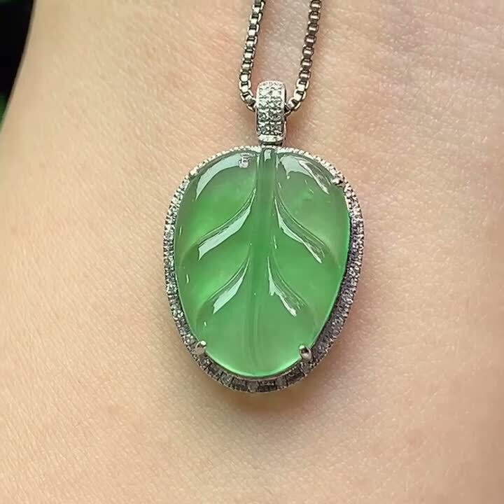 翡翠綠葉子,天然翡翠A玉, 緬甸玉, Jade, Jadeite