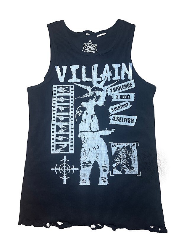 VILLAIN 26SS 龐克破壞坦克背心 黑