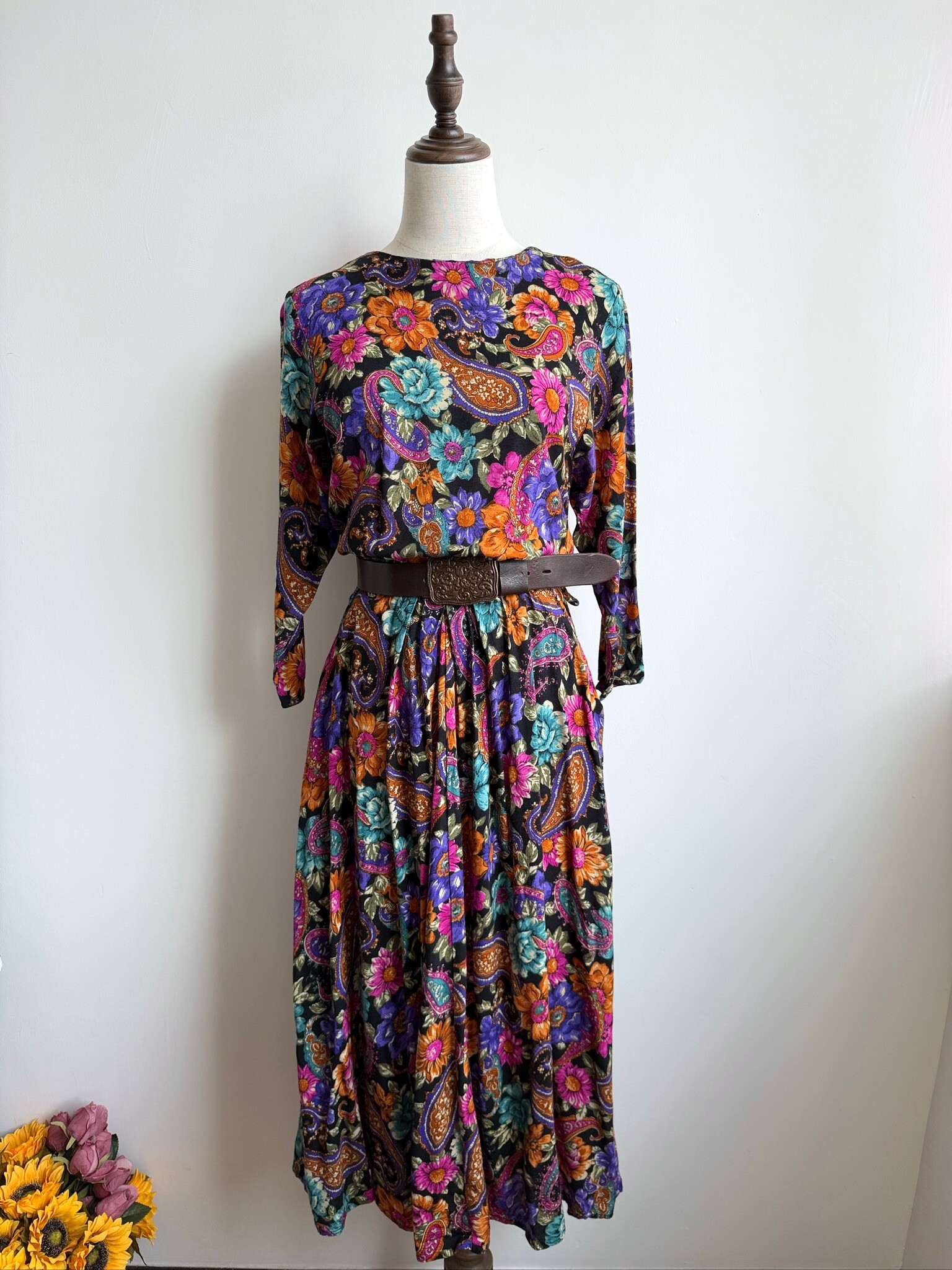 American-made floral dream-print vintage jumpsuit