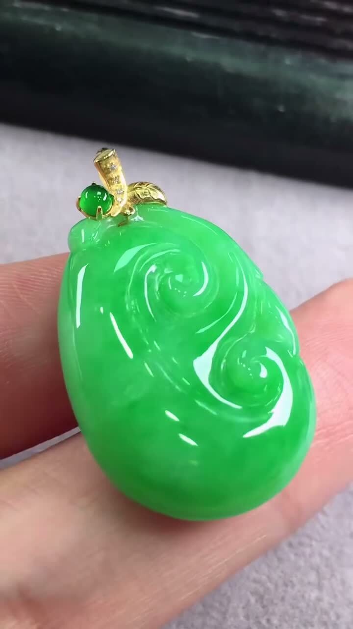 翡翠如意,天然翡翠A玉, 緬甸玉, Jade, Jadeite