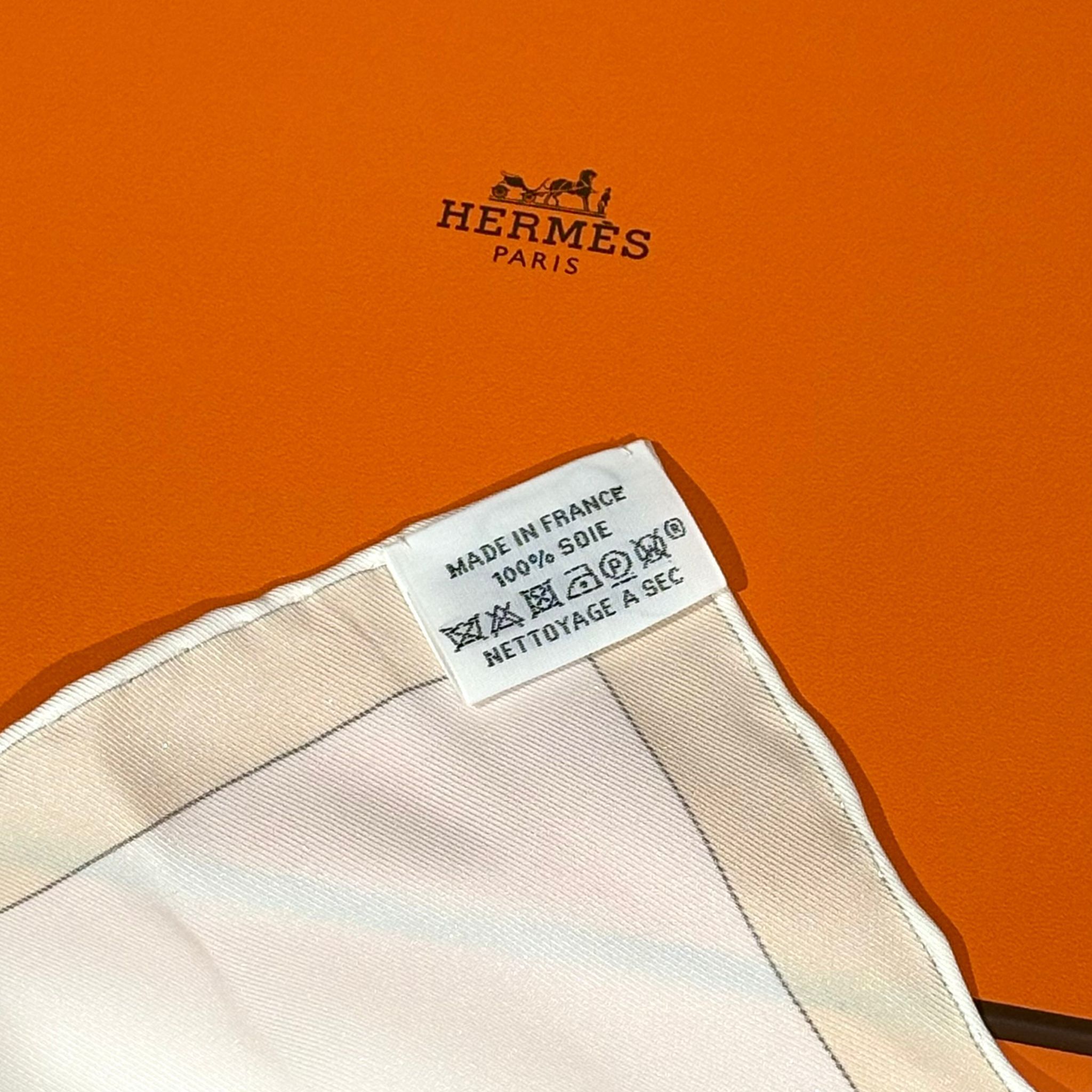 全新HERMES Scarf 70x70cm H984257S 02 Vanille Illusion Exquise 方巾/絲巾 灰色奇幻異想 #BRAND NEW #香榭站正品