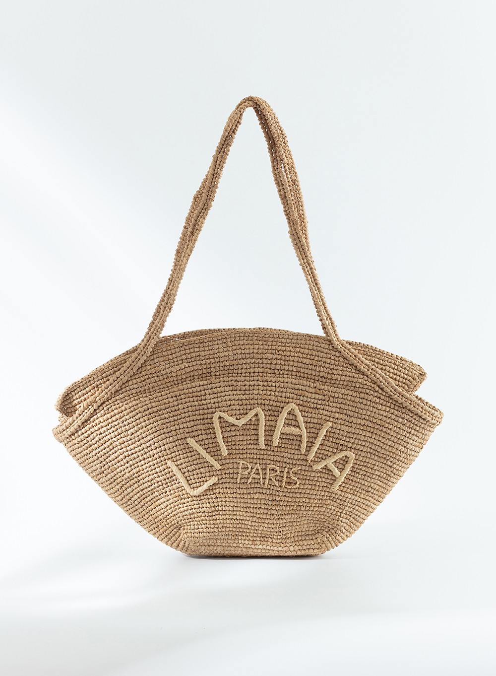 ALMA 拉菲草肩背包 - 淡茶色
