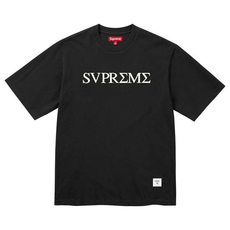 -(B3c05)-SURPEME GREEK S/S TOP 希臘字體 刺繡 斜紋布LOGO 短T