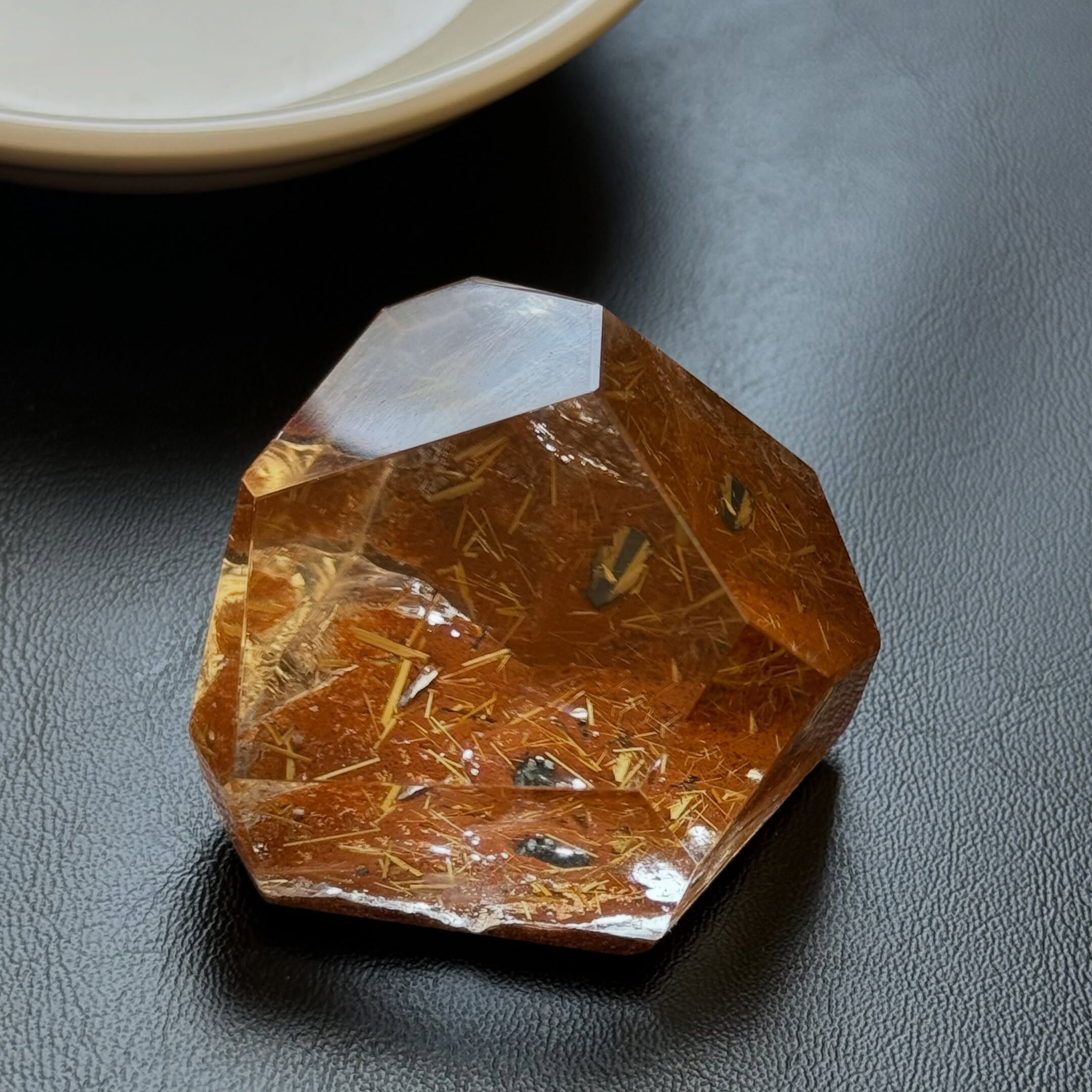 [原石] 赤鐵礦共生鈦晶 招財水晶擺飾