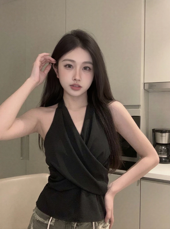 【直播】BUY LOVE BL052842 女裝韓系繞頸掛脖上衣