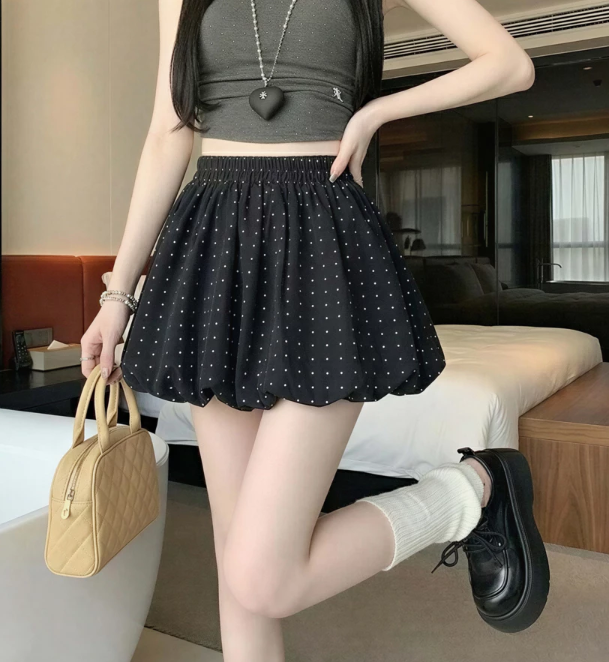 【直播】BUY LOVE BL052843 女裝韓系點點花苞裙