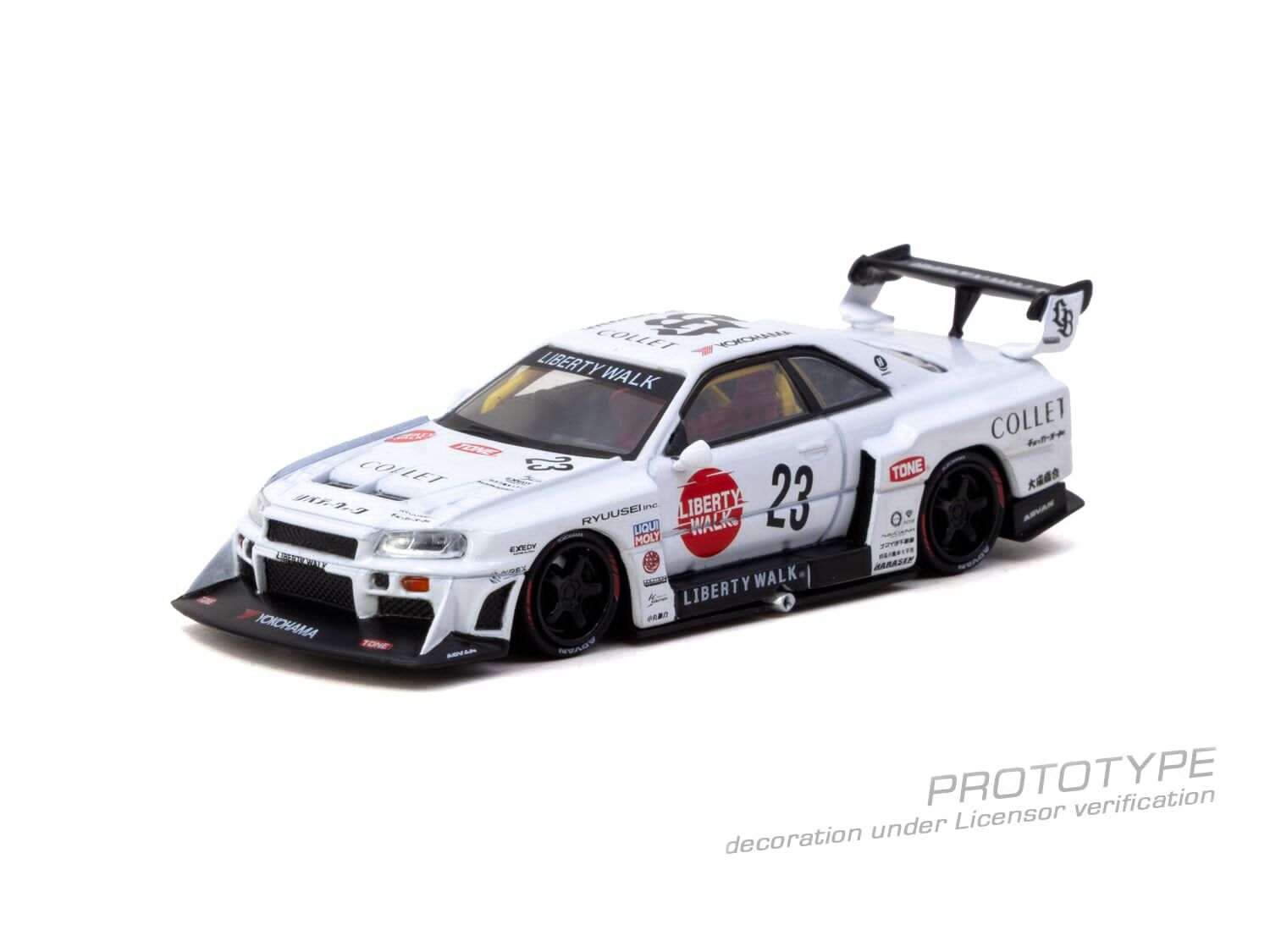 預訂:1/64 TARMAC LB-ER34 Super Silhouette SKYLINE White (T64-104-WH)