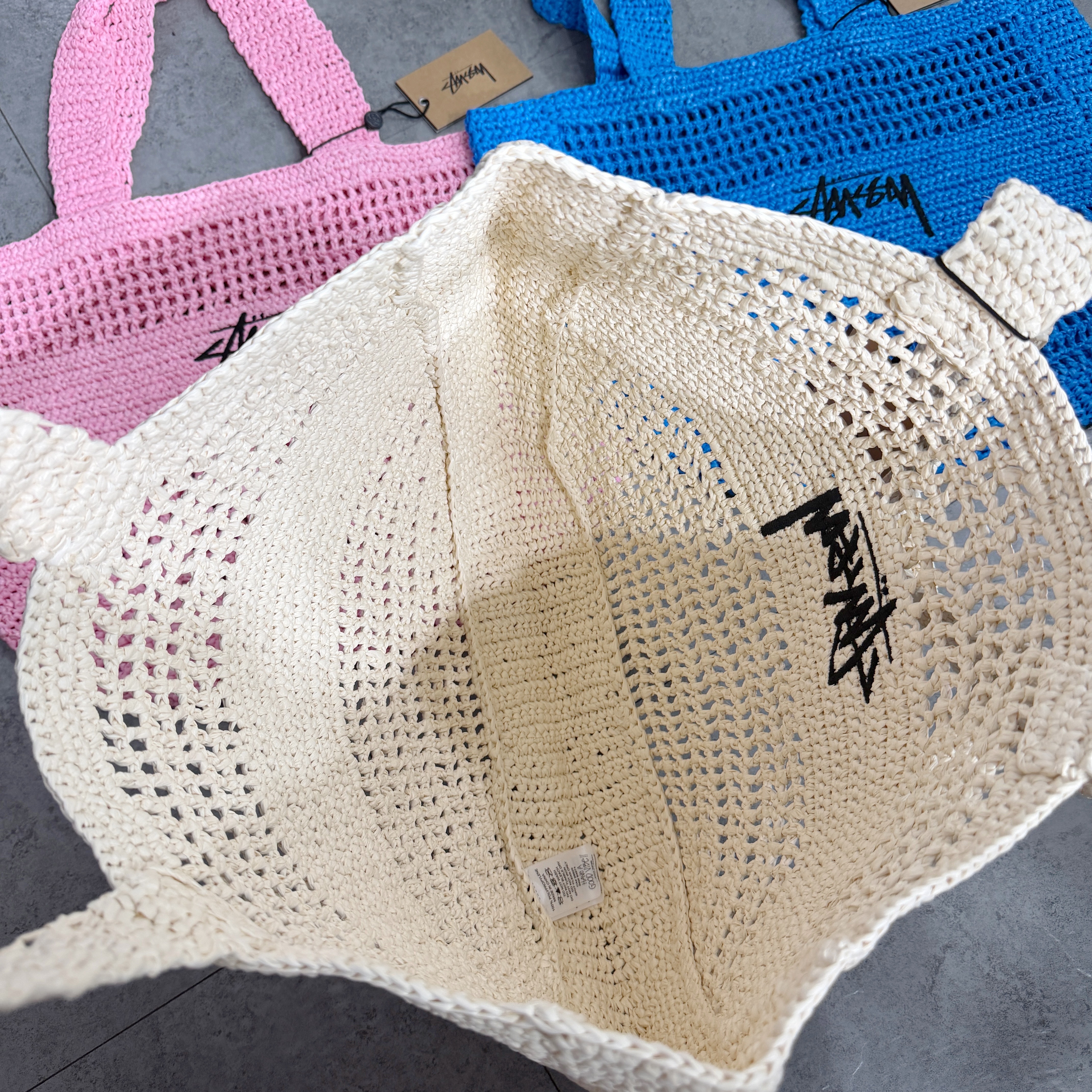 STÜSSY - Woven Tote Bag / Woven Zip Pouch ————————————————— Orange